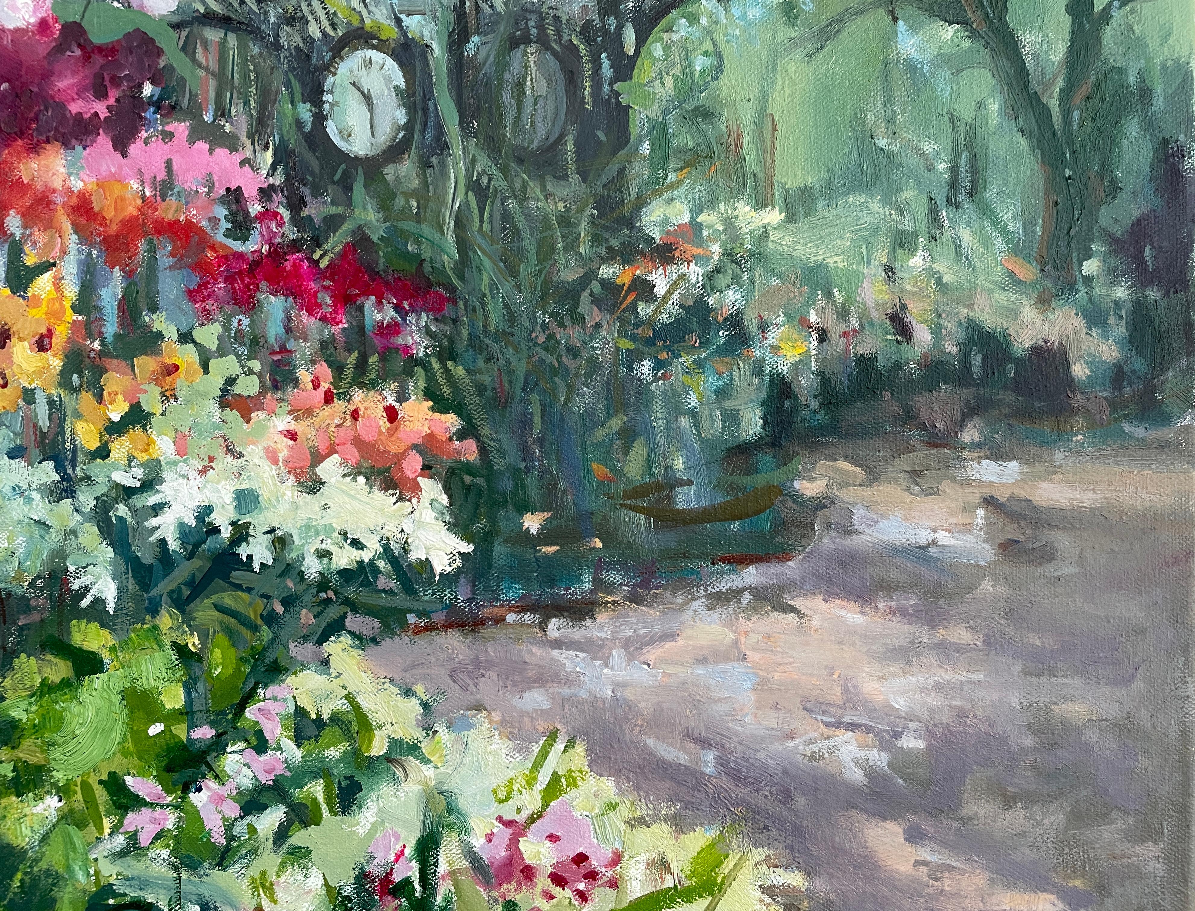 « Coin orchidée dans les jardins botaniques », horizontal, floral, impressionniste en vente 1