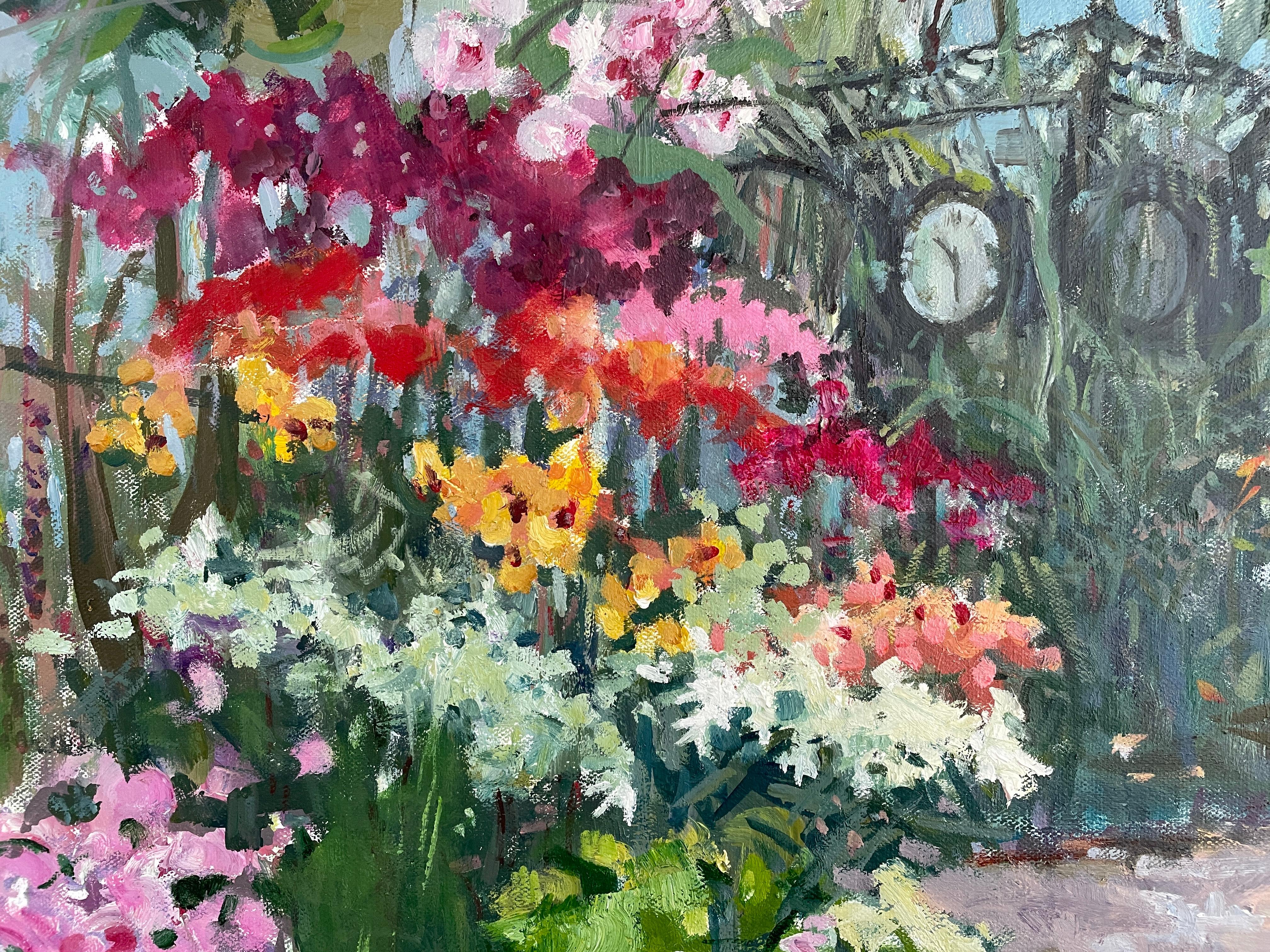 « Coin orchidée dans les jardins botaniques », horizontal, floral, impressionniste en vente 3