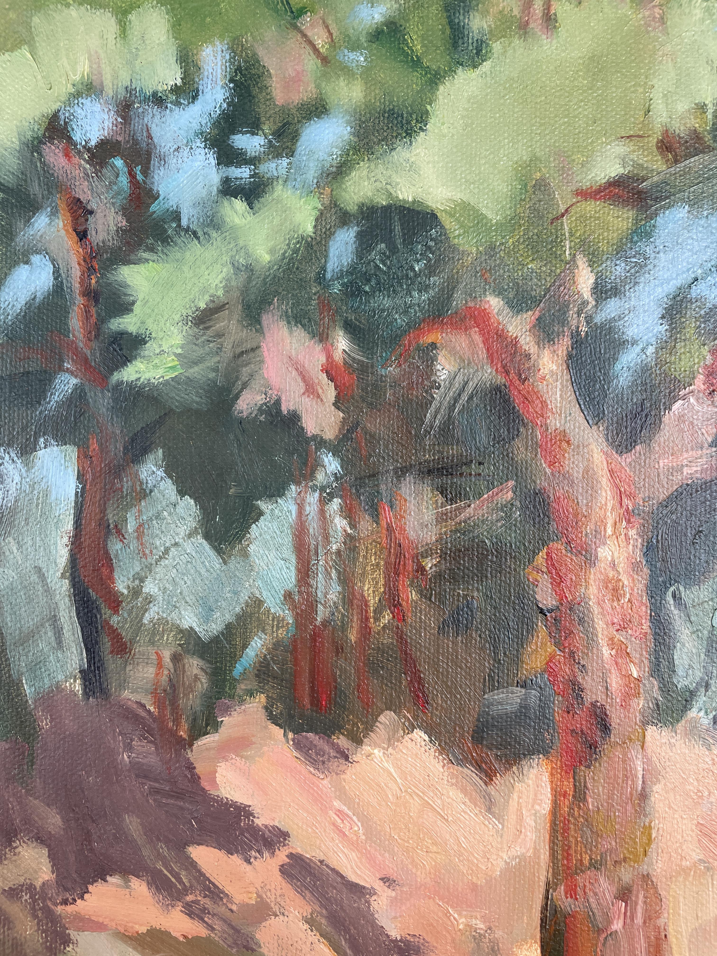 Pinienbäume in Algrave, horizontal, Landschaft, Öl, realistisch (Realismus), Painting, von Irina Forrester
