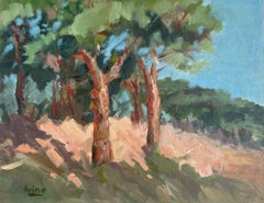 Pinienbäume in Algrave, horizontal, Landschaft, Öl, realistisch