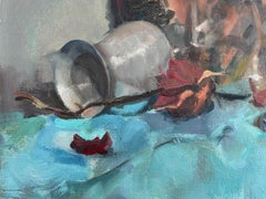 "Still life with an artist's palette", horizontal, oil painting, classic