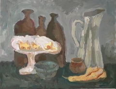 "Still life with pumpkin", oil painting, collectible fine art, still life