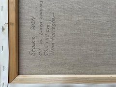 Stocks, flowers, pink, purple, vertical, oil, green, gray