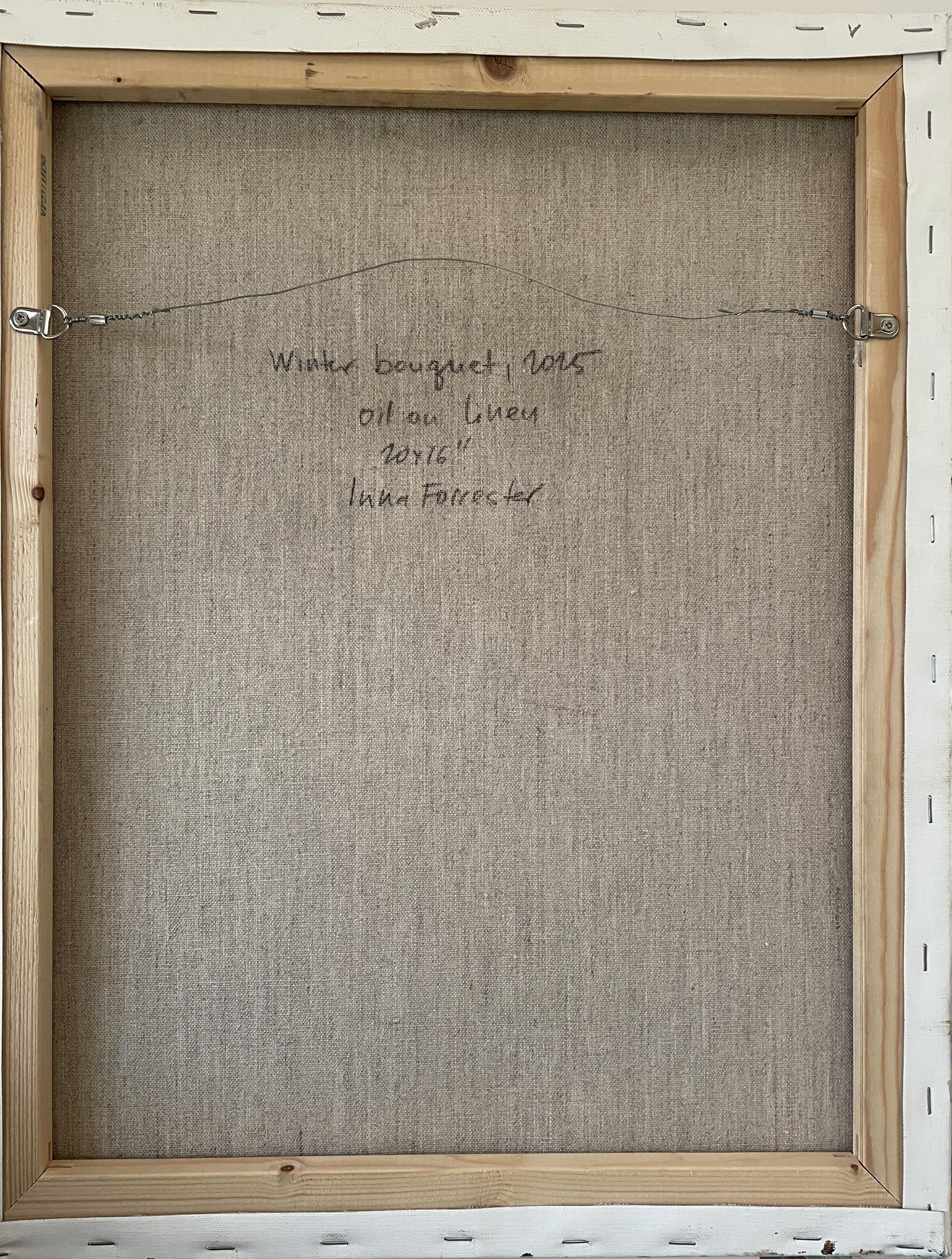 Winterstrauß, Ölblumen, vertikal, stimmungsvoll, Blumen im Angebot 7