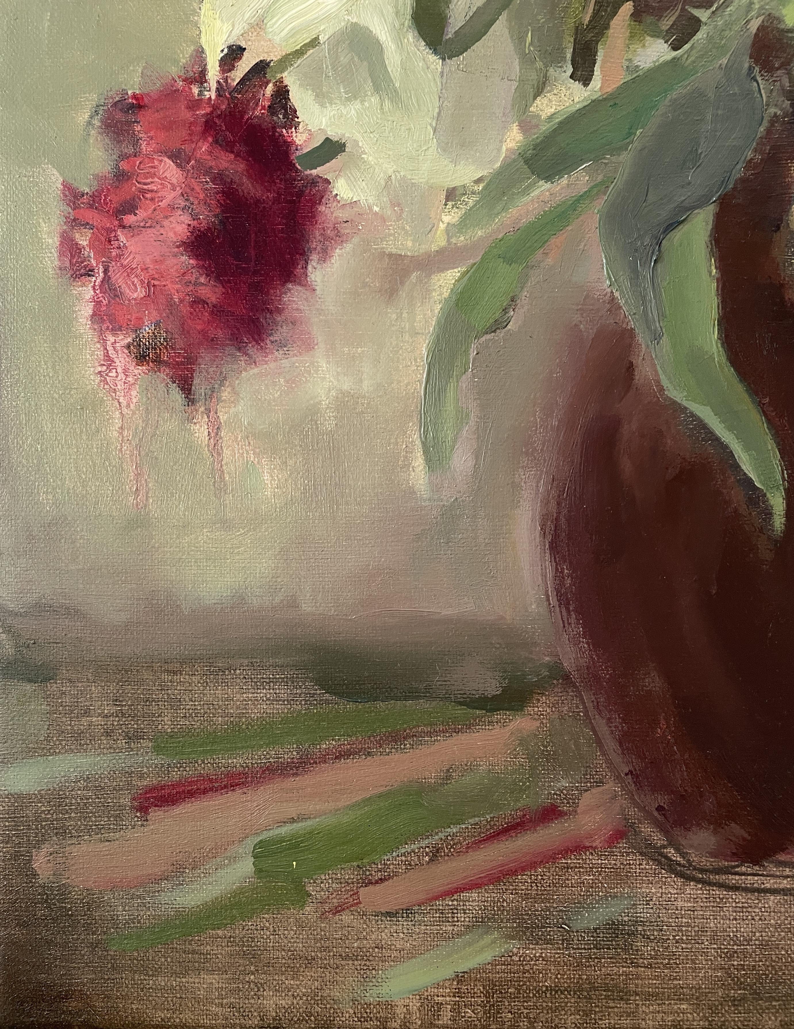 Winterstrauß, Ölblumen, vertikal, stimmungsvoll, Blumen im Angebot 1