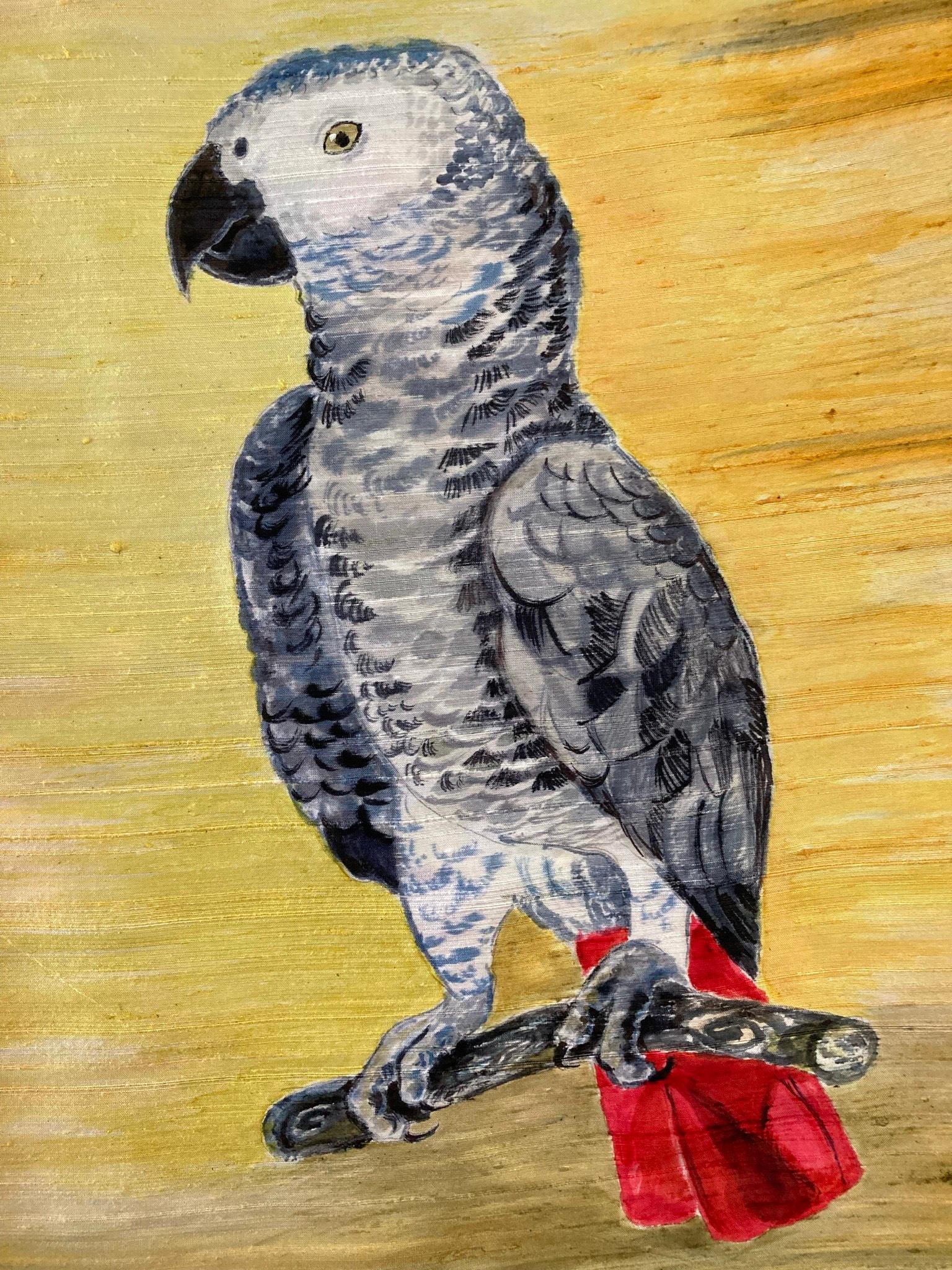 Irina Grammatina Animal Painting - Congo African Grey Parrot