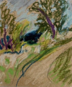 Irina Hale - Village Track In The Colourful Landscape British Modernist Pastel Sketch Village Track In The Colourful Landscape British Modernist Pastel Sketch