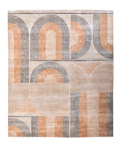IRINA Hand Knotted Contemporary Rug in Gold and Old Rose Colours by Hands