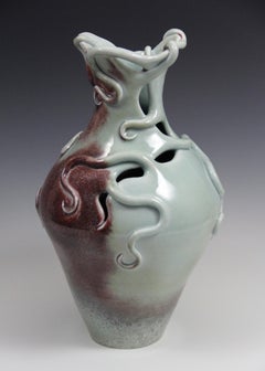Medusa Jarrón #6- Jarrón de porcelana hecho a mano