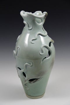 Medusa Jarrón #7- Jarrón de porcelana hecho a mano