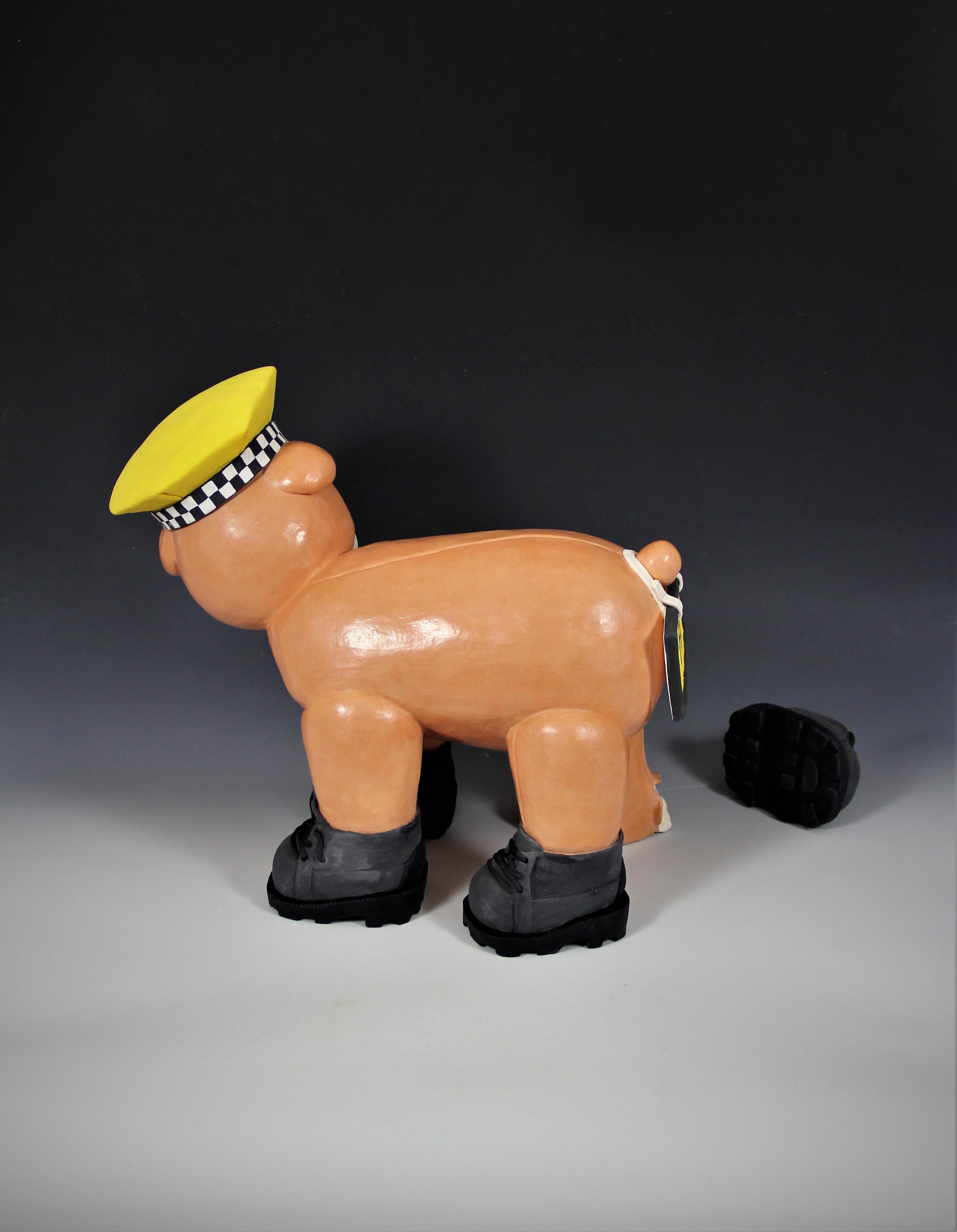 Flat tire - ceramic bear sculpture, taxi bear. This ceramic sculpture is from Irina’s series of Mishka. 

Irina’s recent practice centers on her Mishka series and puzzle-like figurative sculptures. Playful yet poignant, these works mirror human