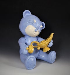 "Looking for a Miracle" Ceramic Sculpture, Stoneware Clay, Terra Sigillata, Bear