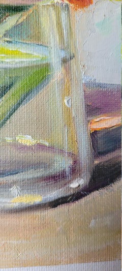 Orange Tulips. Oil, Floral, Abstract realism, Vertical Orange, Small.