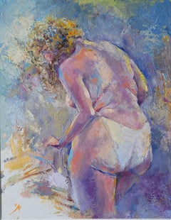 Mattina di sole. Figurativo, Olio, Tela su tavola, Verticale.