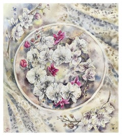 Peinture à l'aquarelle florale royale orchidée pour salon 