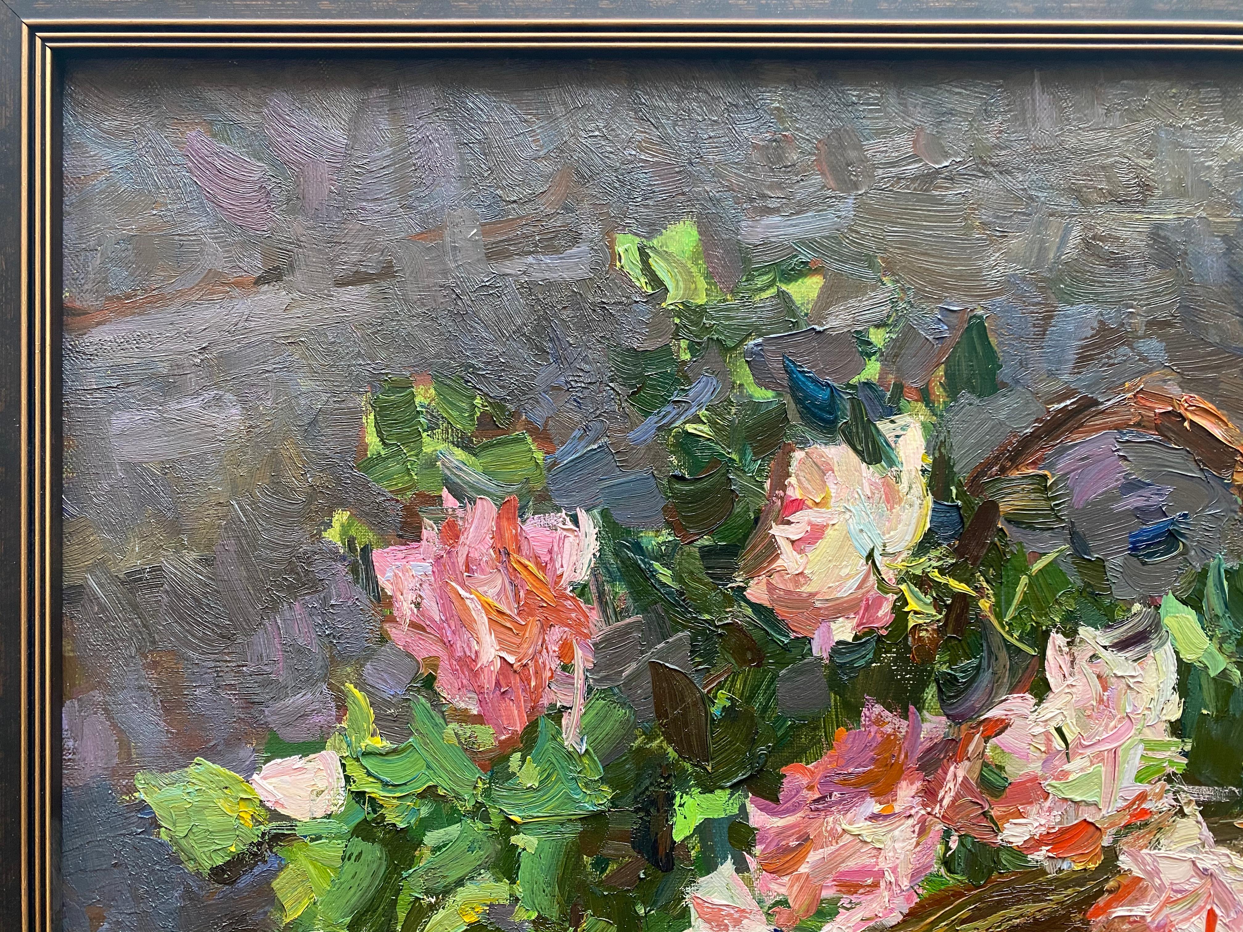 Panier de roses - Painting de Irina Rybakova