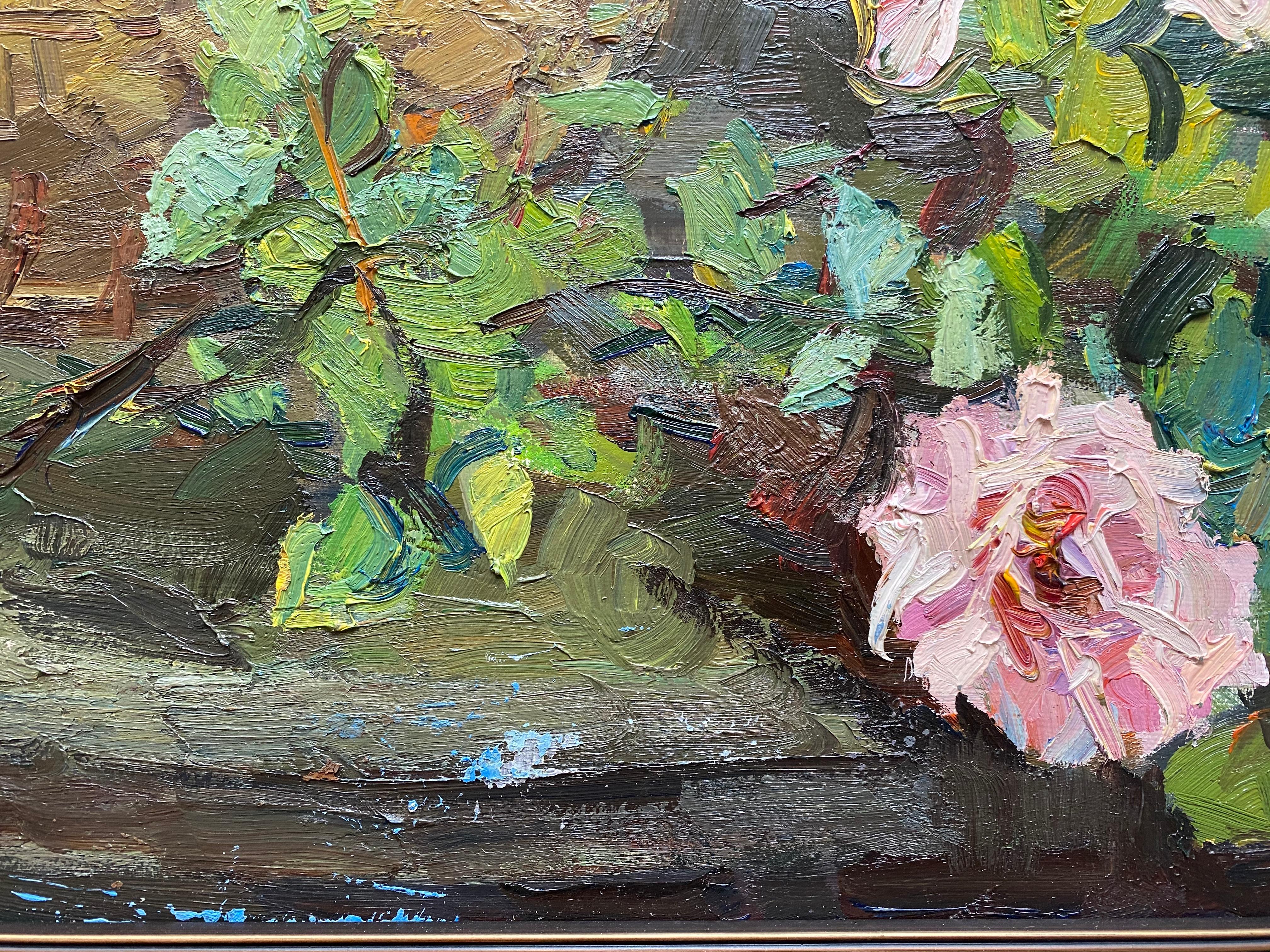 Basket of Roses - Impressionist Painting by Irina Rybakova
