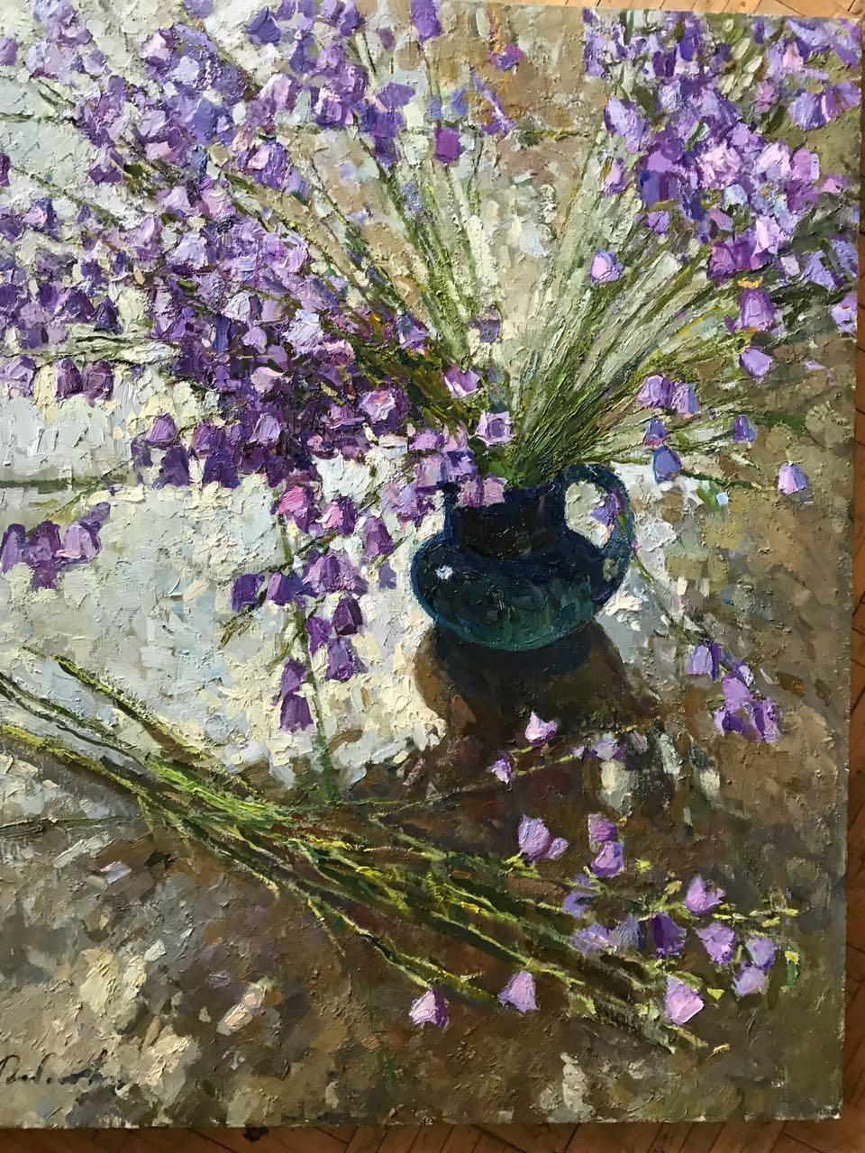 Irina Rybakova Still-Life Painting - The Rain is Over (Bellflowers)