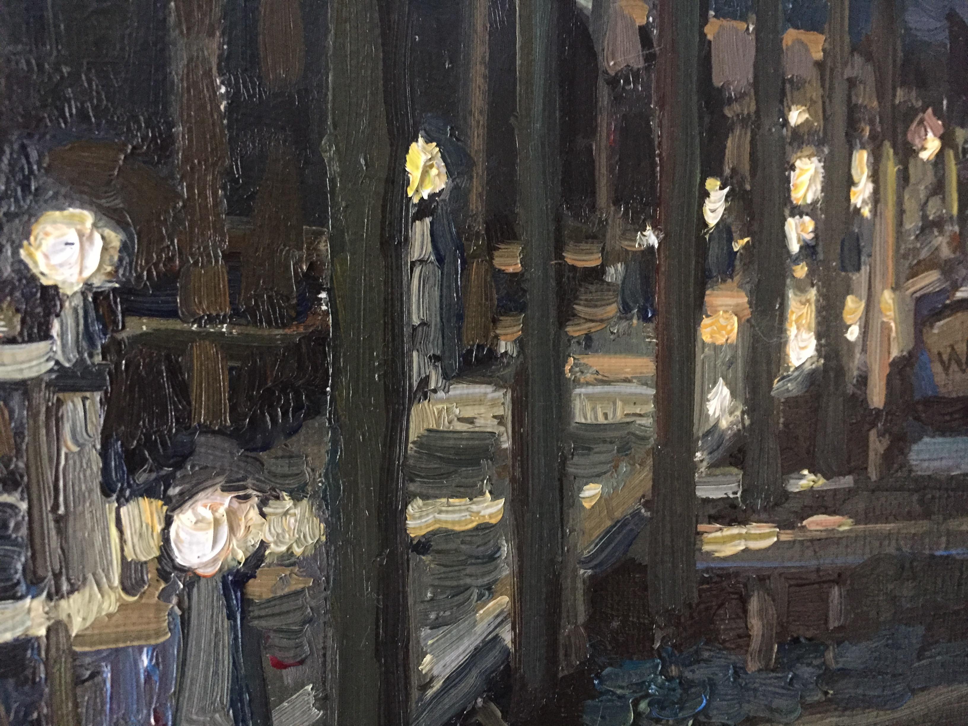Water Taxi in Sag Harbor - Impressionist Painting by Irina Rybakova
