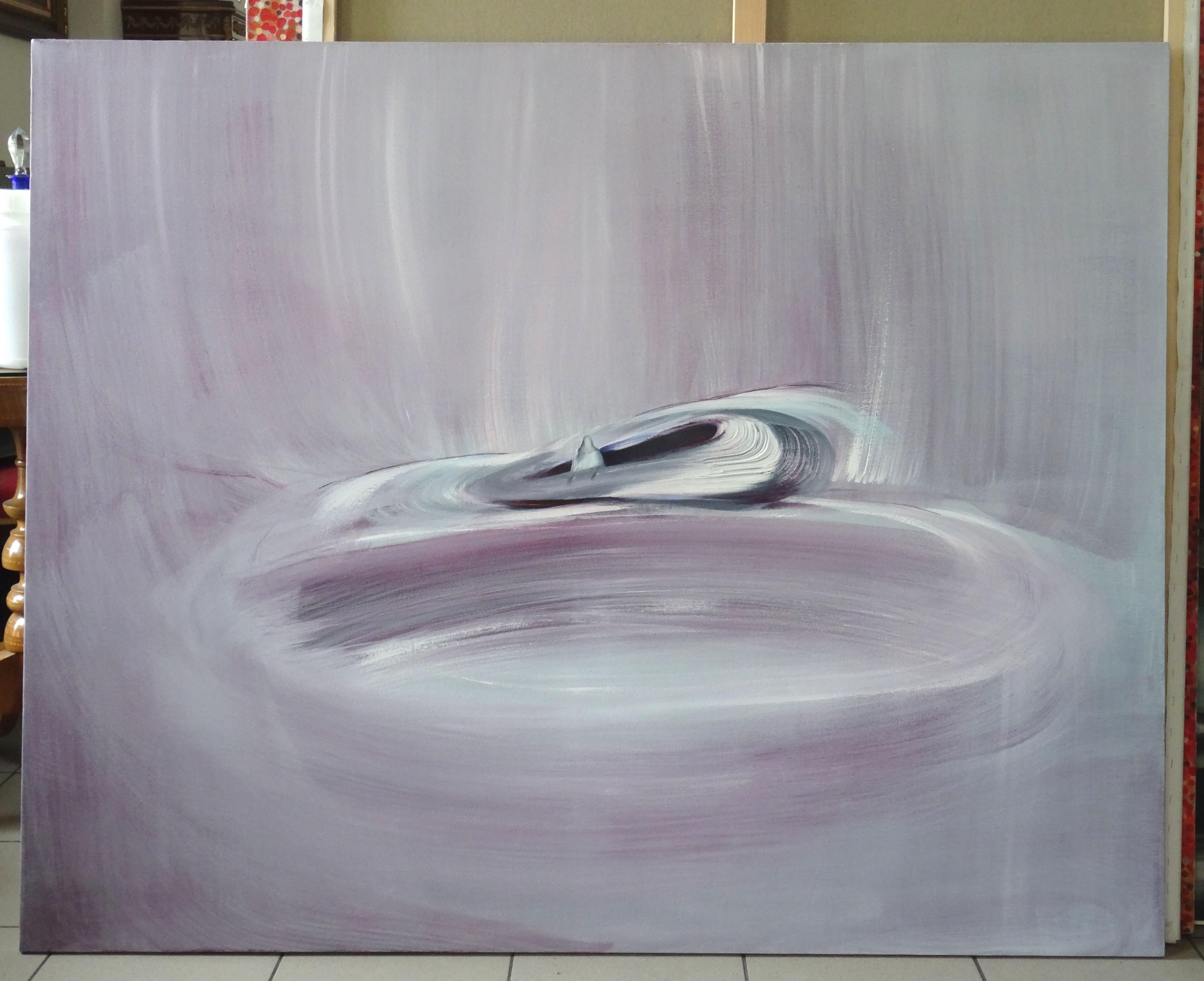 Tocco umano VI. 2021. Tela, acrilico, 120x150 cm - Figurative Painting Grigio di Irina Spakova