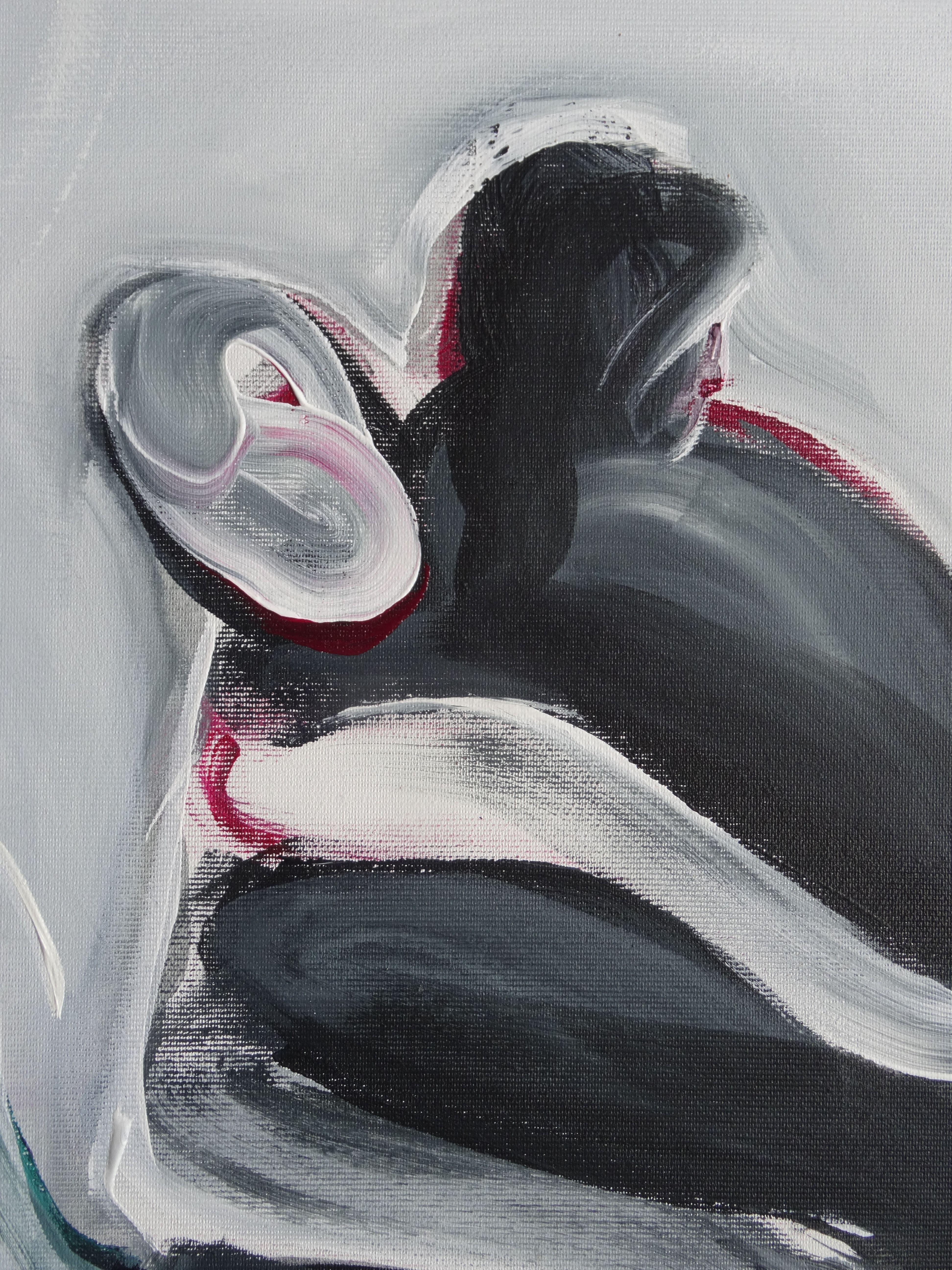 Menschliche Berührung VIII. 2020. Segeltuch, Acryl, 60x41 cm – Painting von Irina Spakova