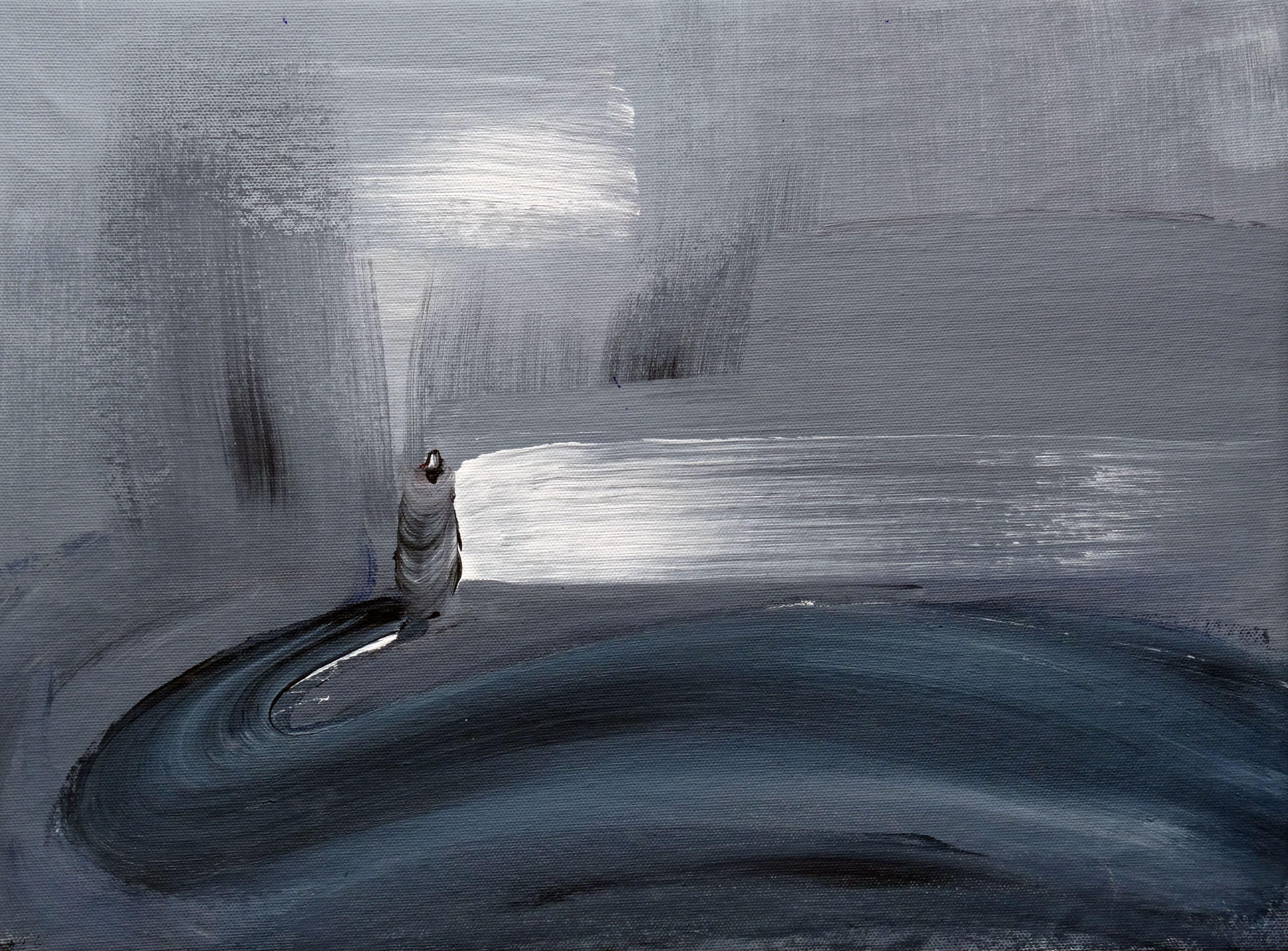 Irina Spakova Abstract Painting - Human touch XVII. 2021. Canvas, acrylic, 30x40 cm