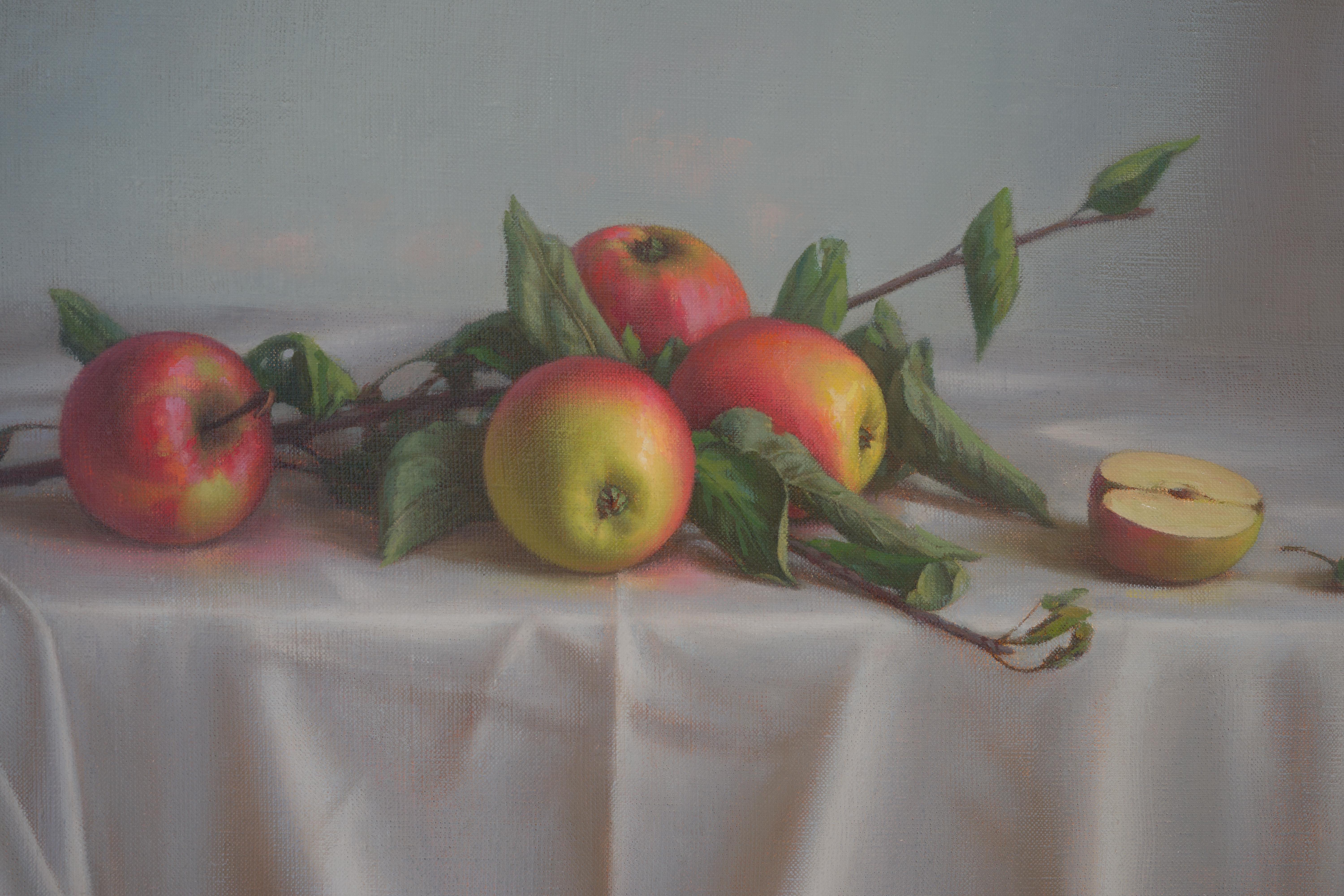Apple season, Original oil still life by Irina Trushkova For Sale 1
