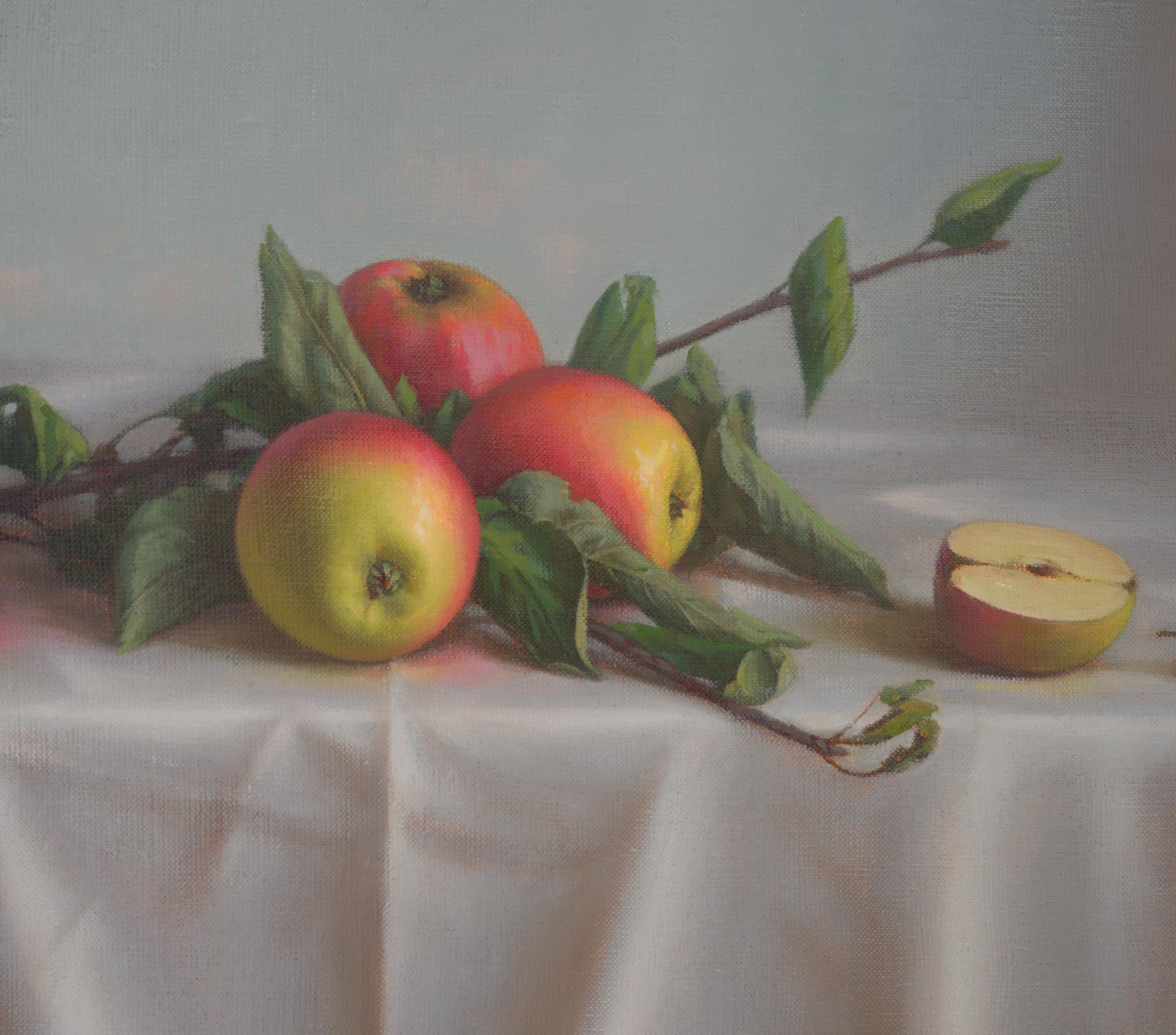 Apple season, Original oil still life by Irina Trushkova For Sale 2