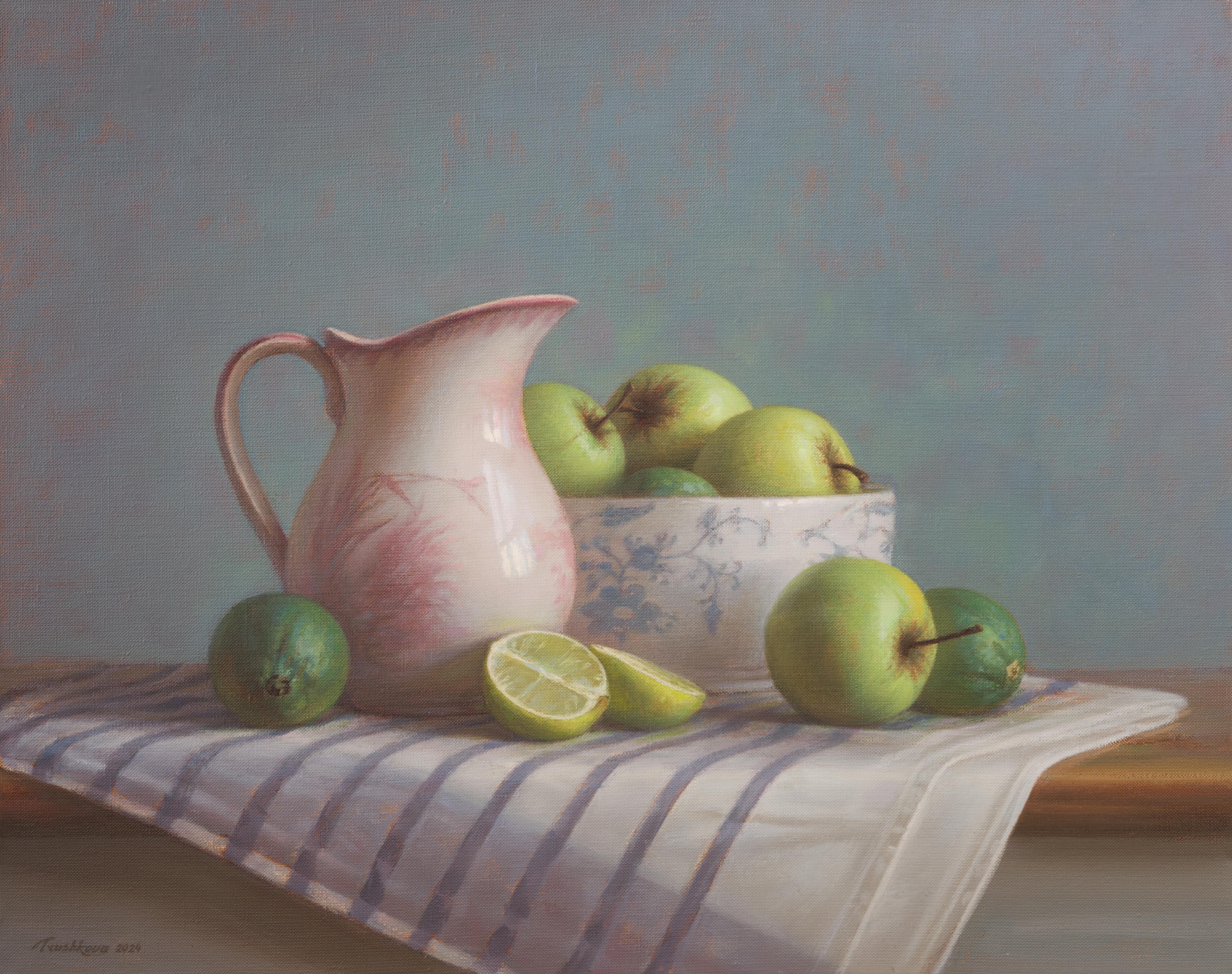 Interior Painting di Irina Trushkova - Mele e lime. Pittura ad olio originale