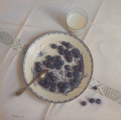 Myrtilles et lait