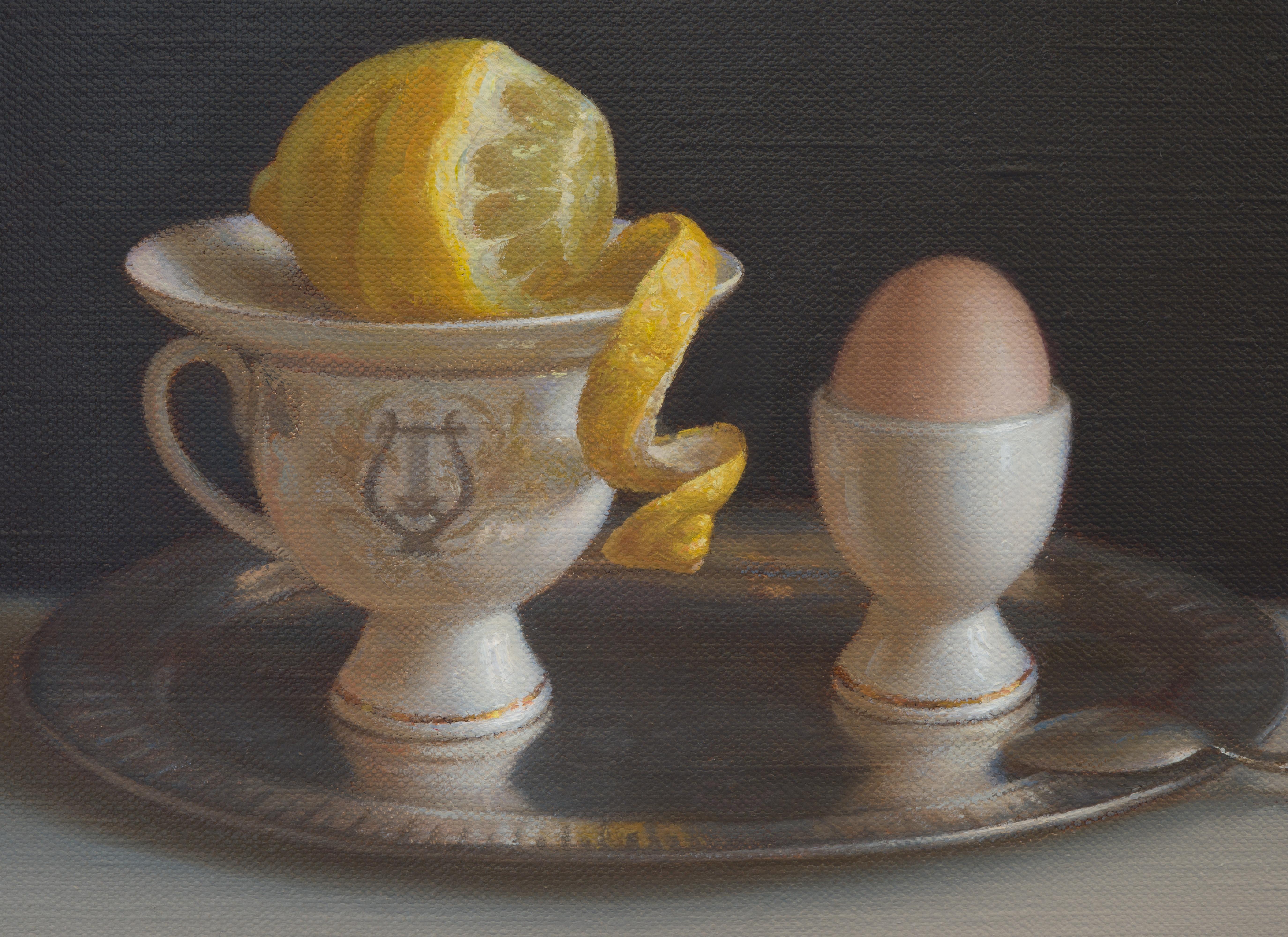 This work evokes the past, both in technique and in subject. I love the way the objects are reflected on the silver plate and the subtle warm and cool color throughout. Contemporary floral still life in realistic style. The work is painted from life