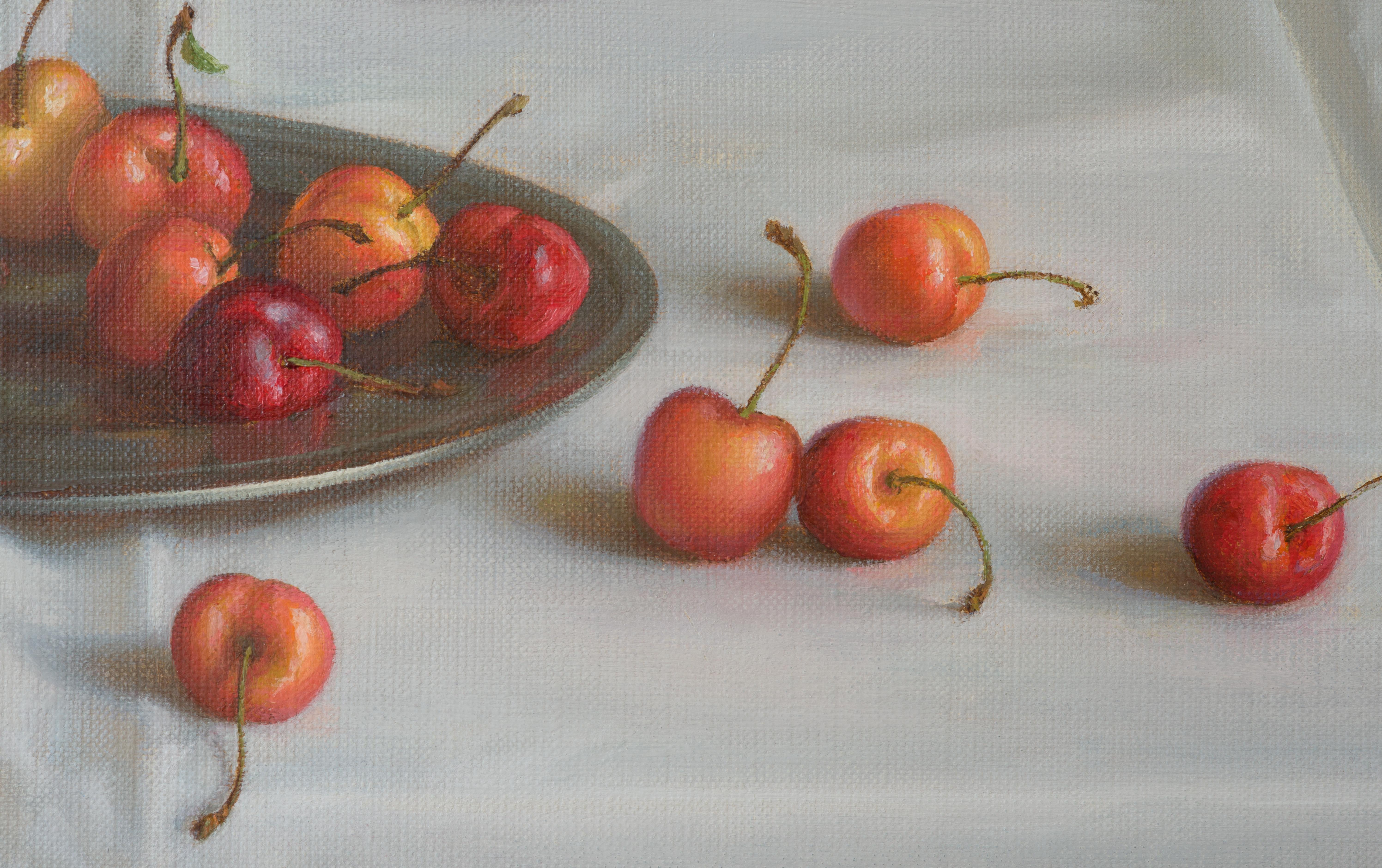 Cherry summer - Realist Painting by Irina Trushkova