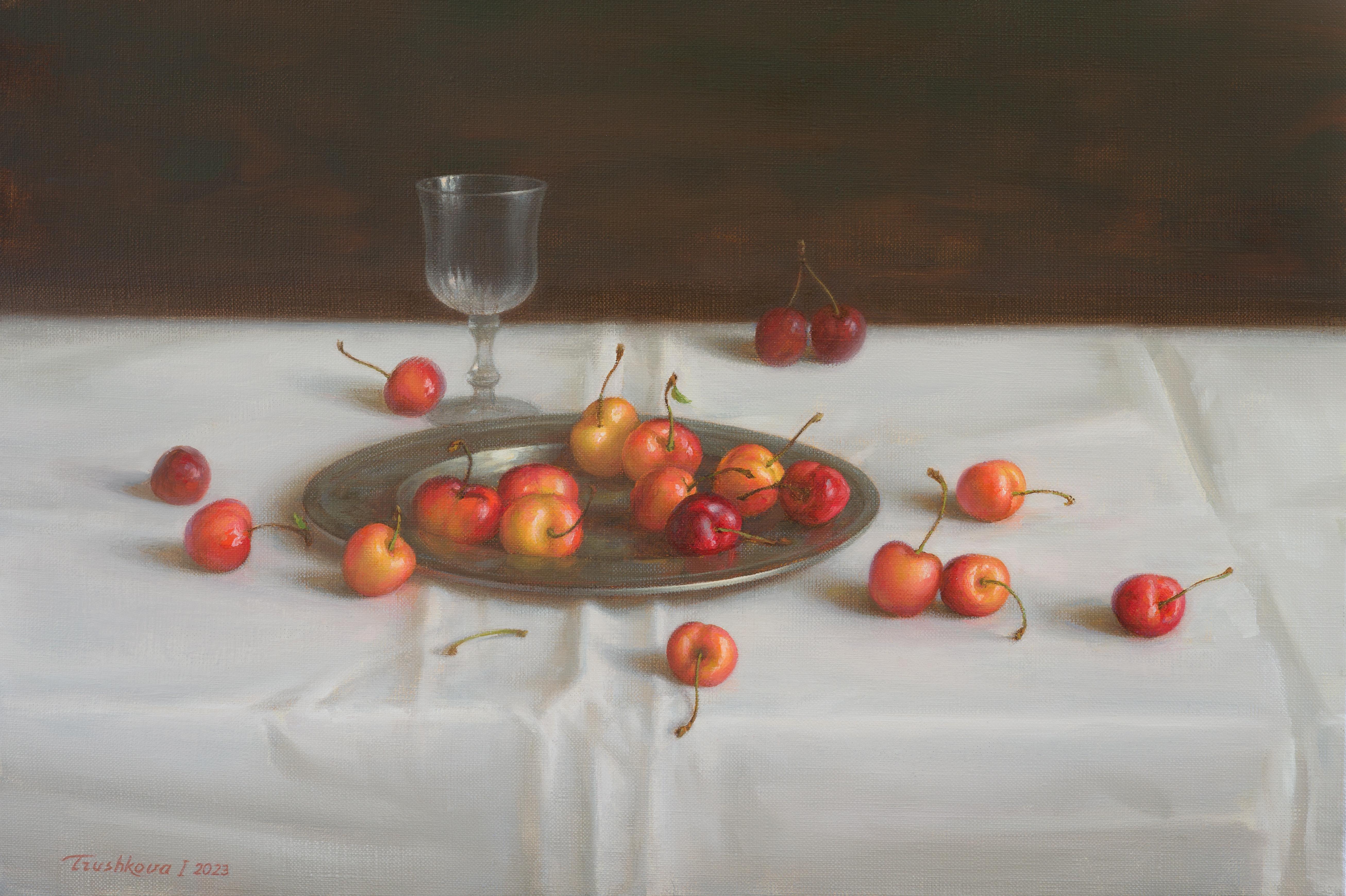 Irina Trushkova Still-Life Painting - Cherry summer