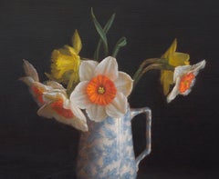 Daffodils in a milk jug