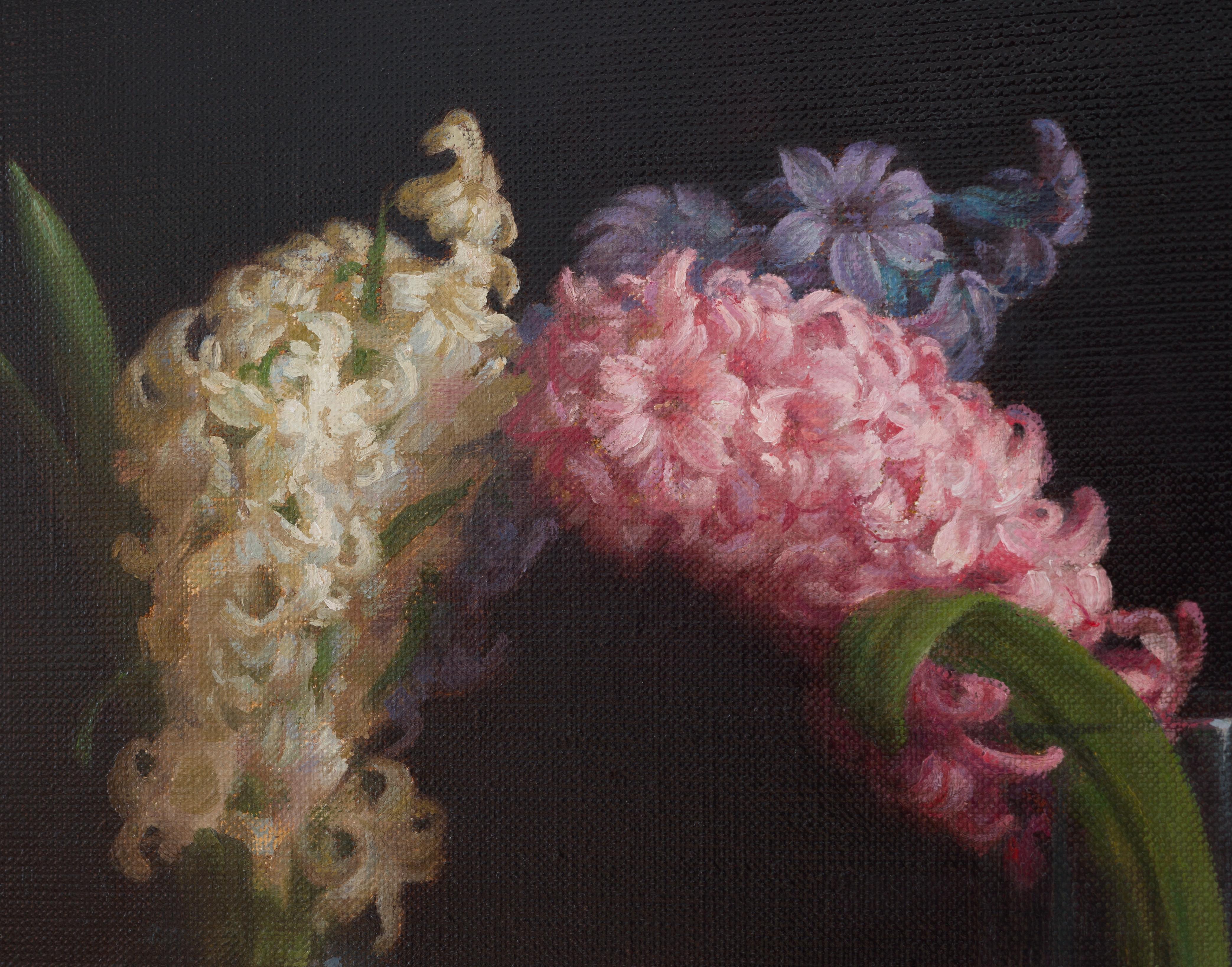 In an embrace. Original oil painting - Black Still-Life Painting by Irina Trushkova