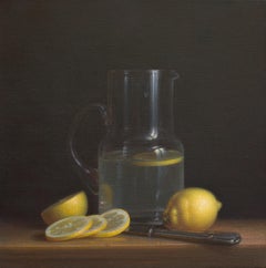 Lemon juice, Original Realist Still-life Oil Painting by Irina Trushkova