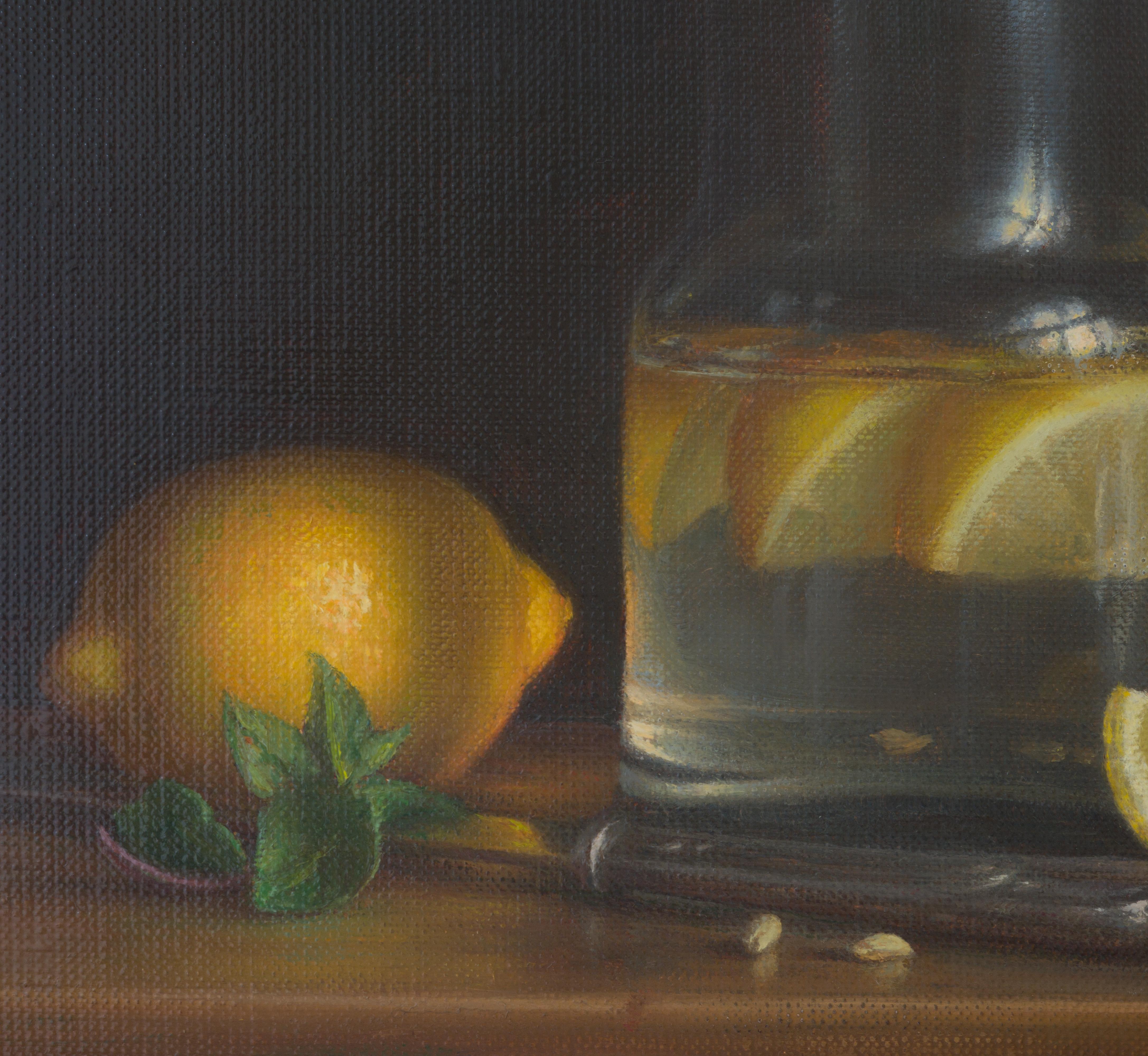 Agua con limón - Still-Life Painting Negro de Irina Trushkova