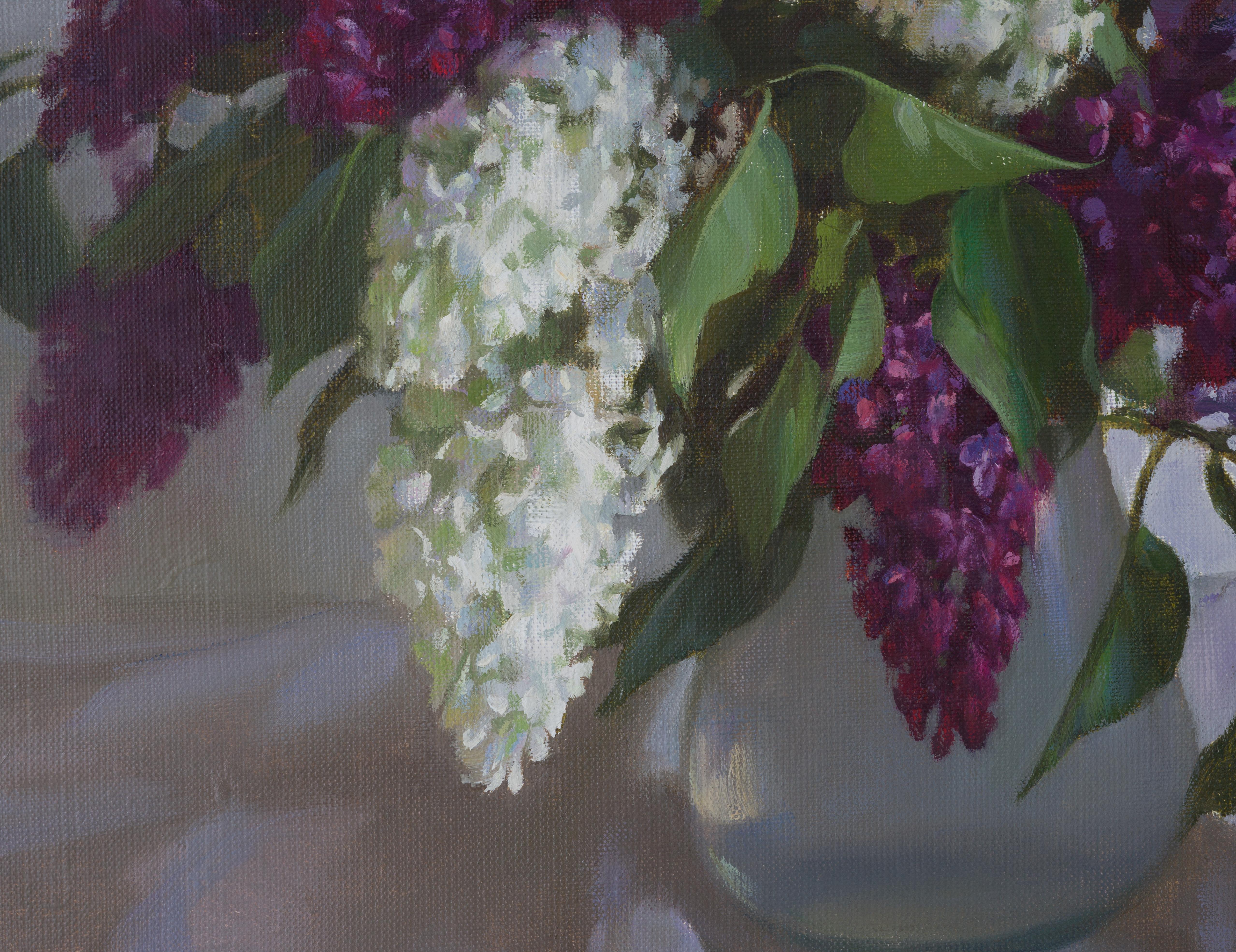 Lilac - Realist Painting by Irina Trushkova