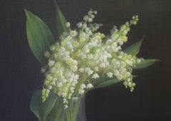 Lilies of the valley, Delicate Still-life Oil Painting by Irina Trushkova