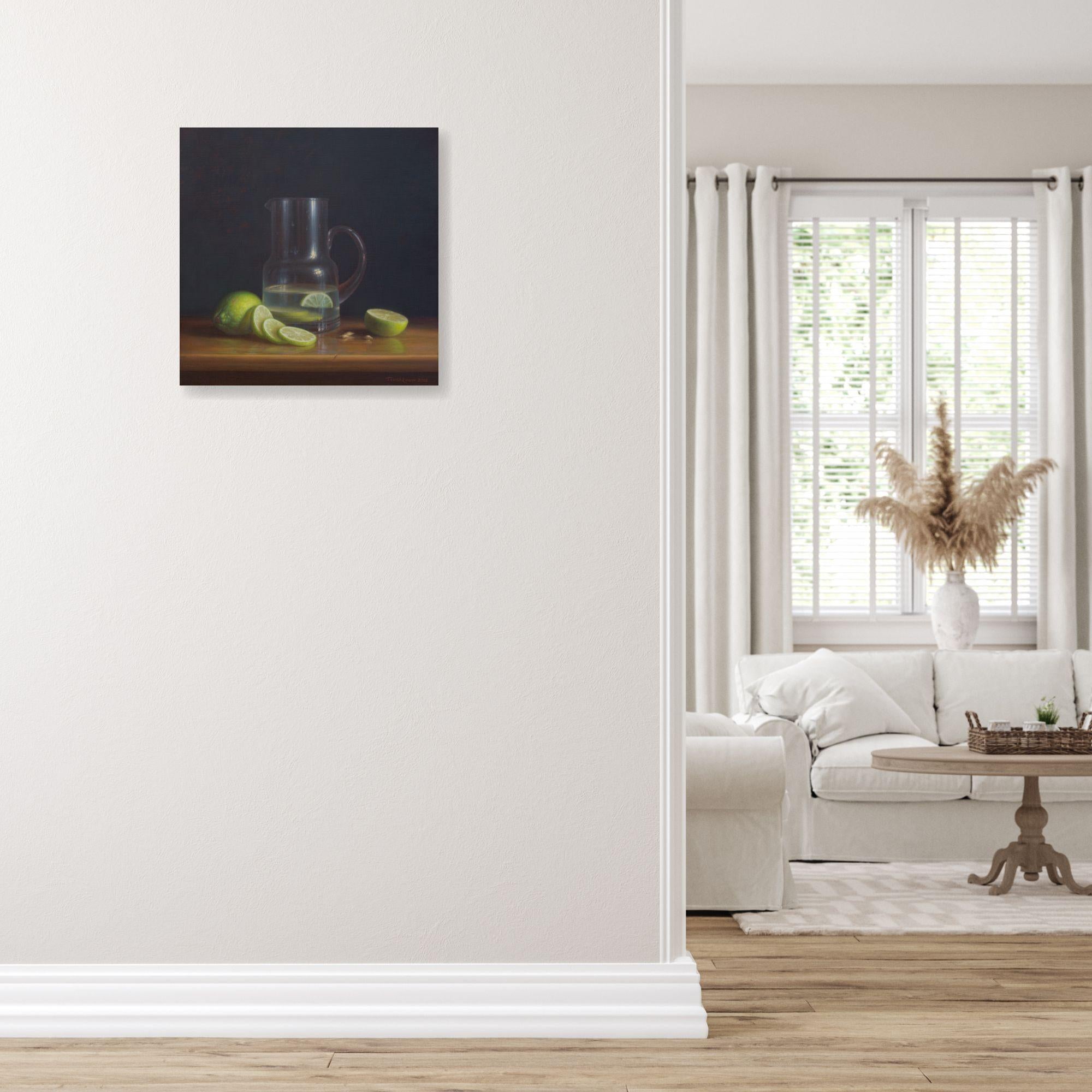 Limettensaft - original modern realismus stillleben ölgemälde - zeitgenössische kunst im Angebot 3