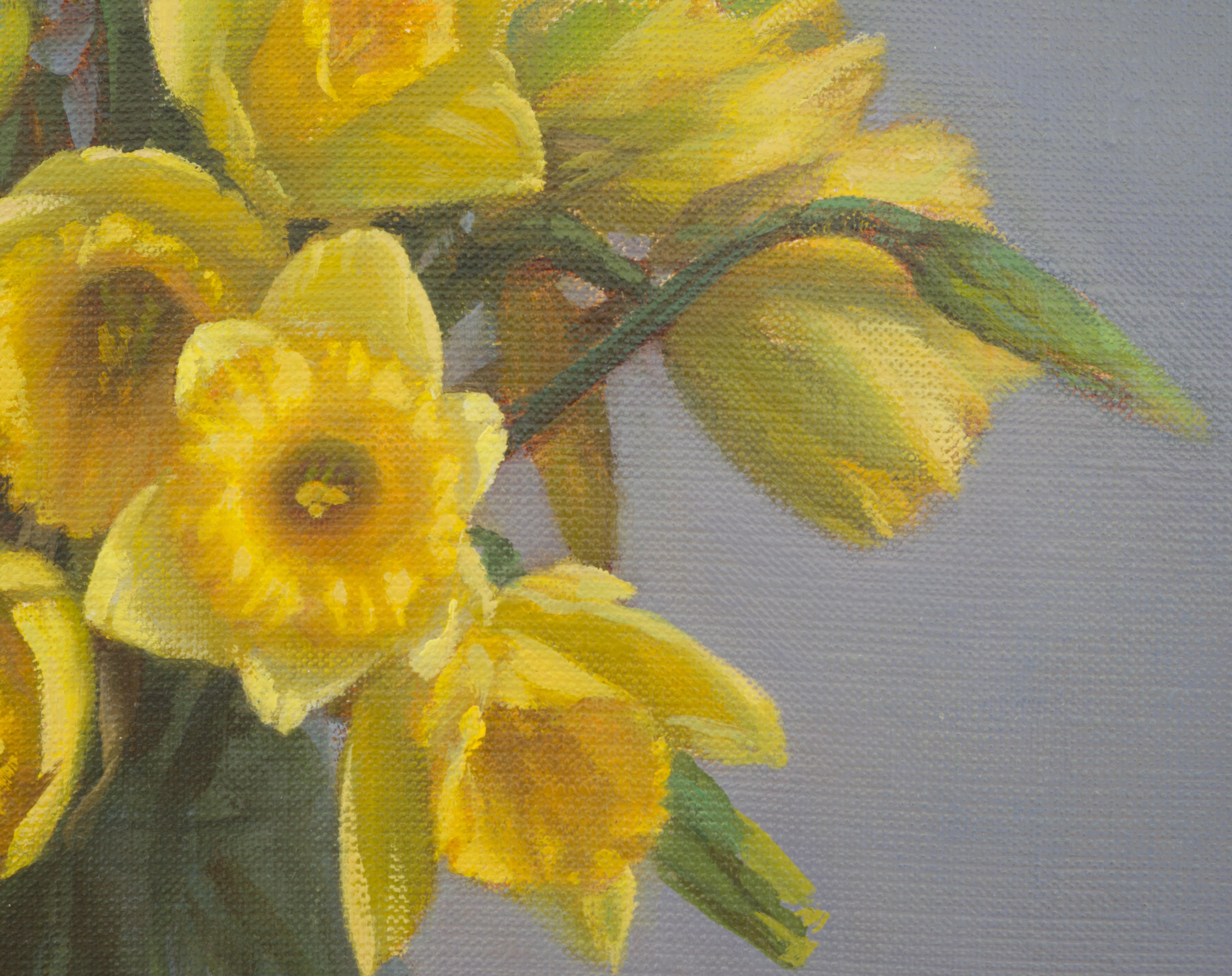 Narciso. Cuadro al óleo original con flores de Irina Trushkova en venta 2