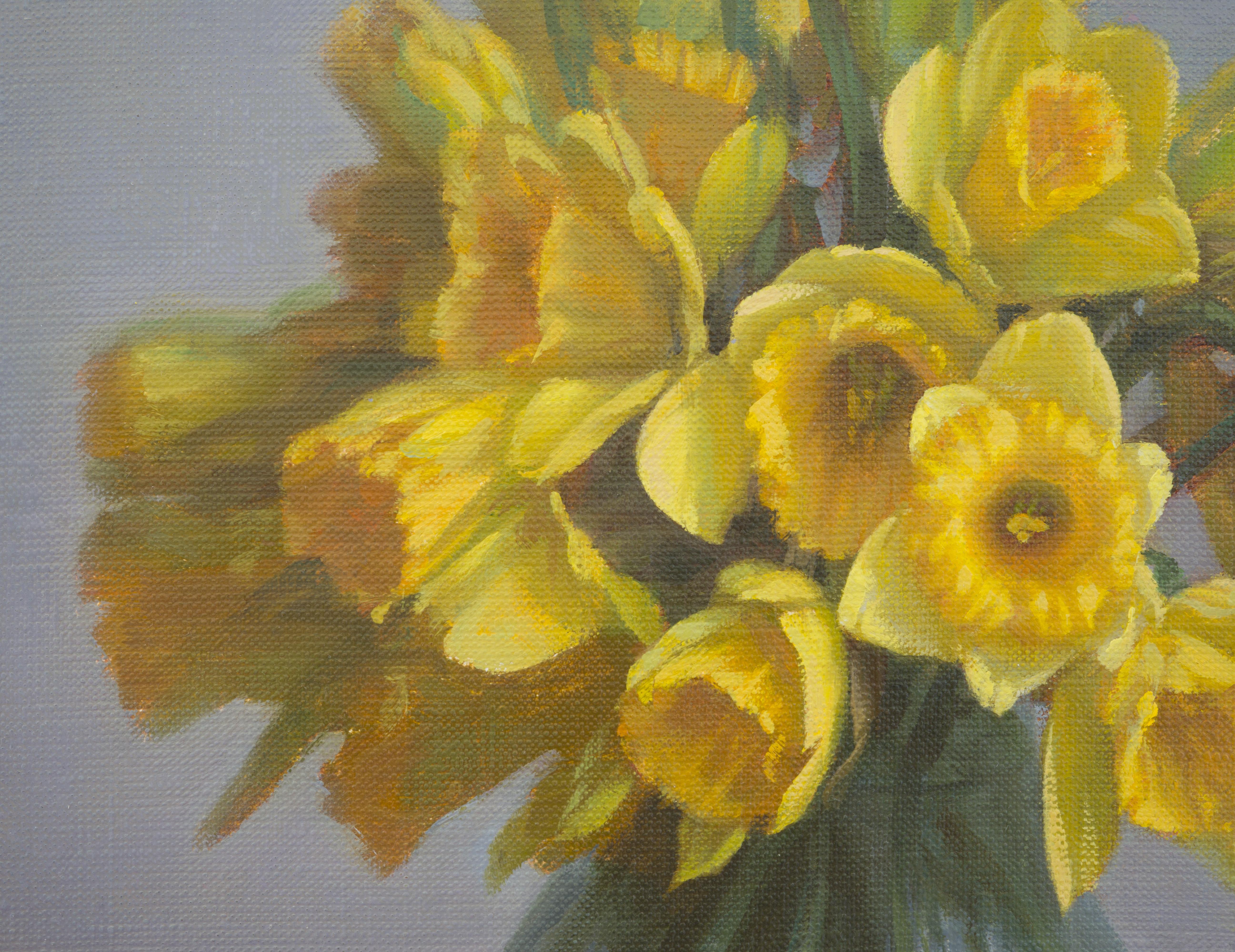Narciso. Cuadro al óleo original con flores de Irina Trushkova en venta 3