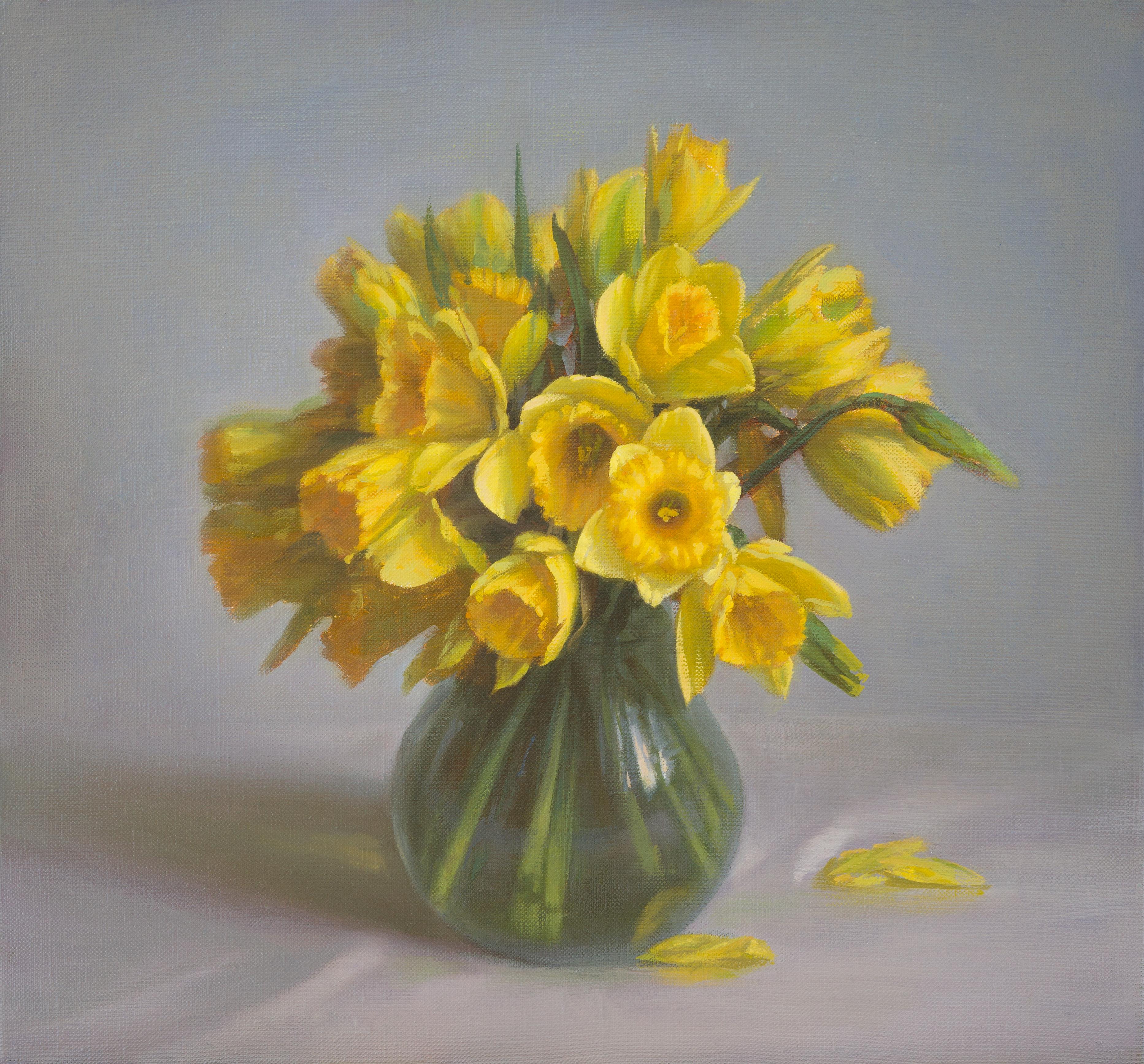 Narciso. Cuadro al óleo original con flores de Irina Trushkova en venta 5