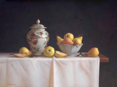 Still life with Pears- original sill life realism painting-contemporary Art