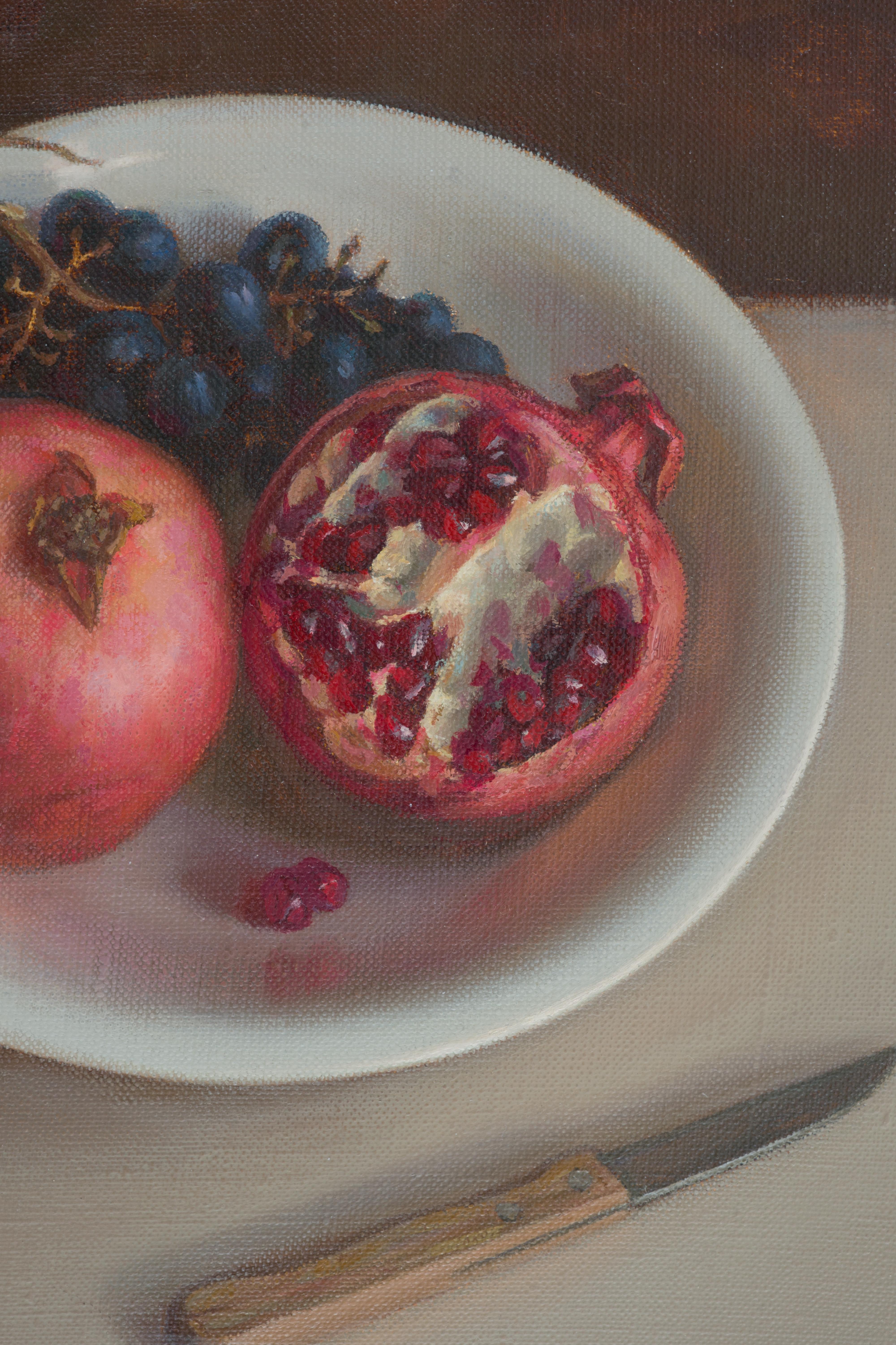 Still life with pomegranates - Painting by Irina Trushkova