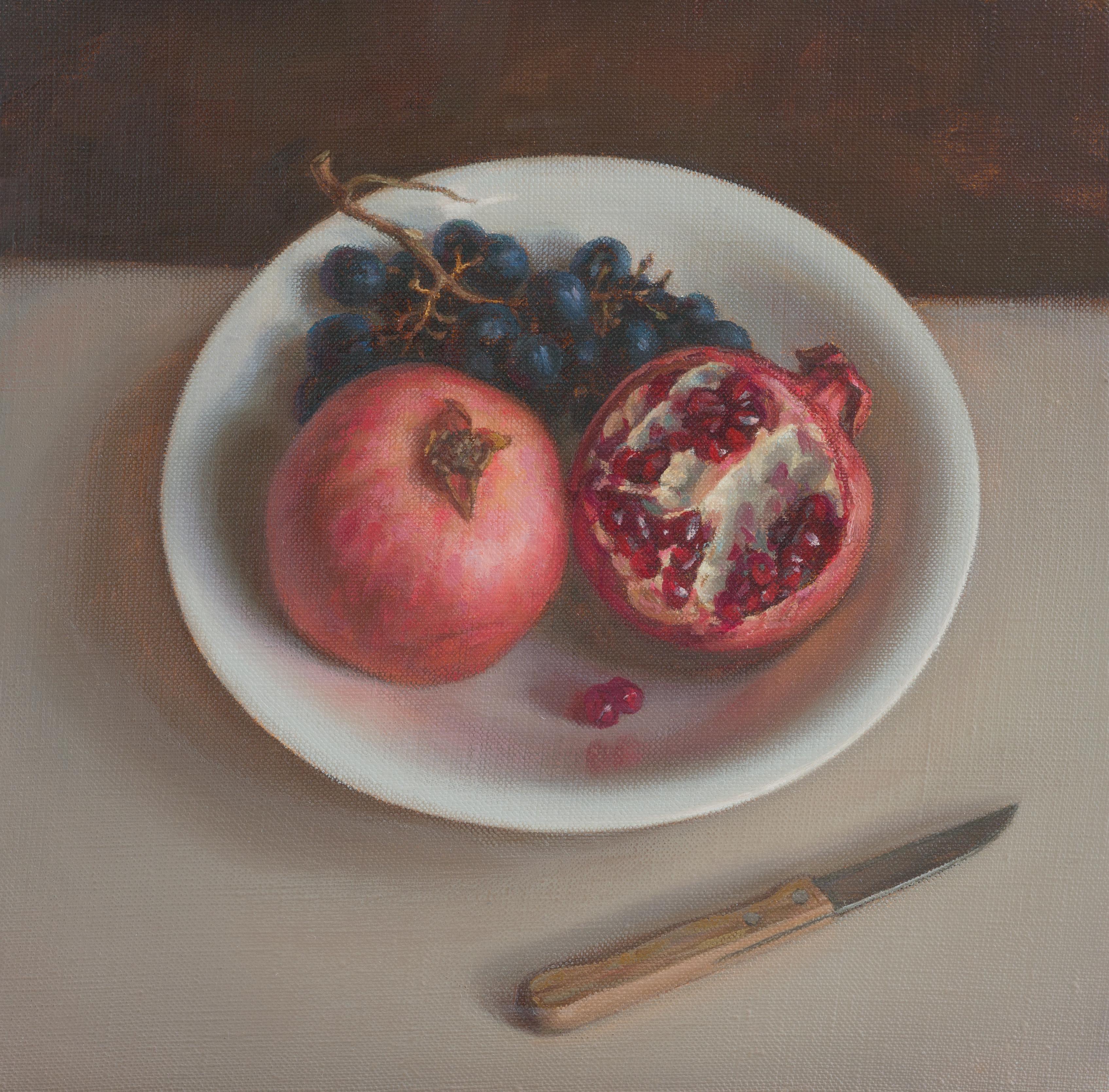Irina Trushkova Still-Life Painting - Still life with pomegranates