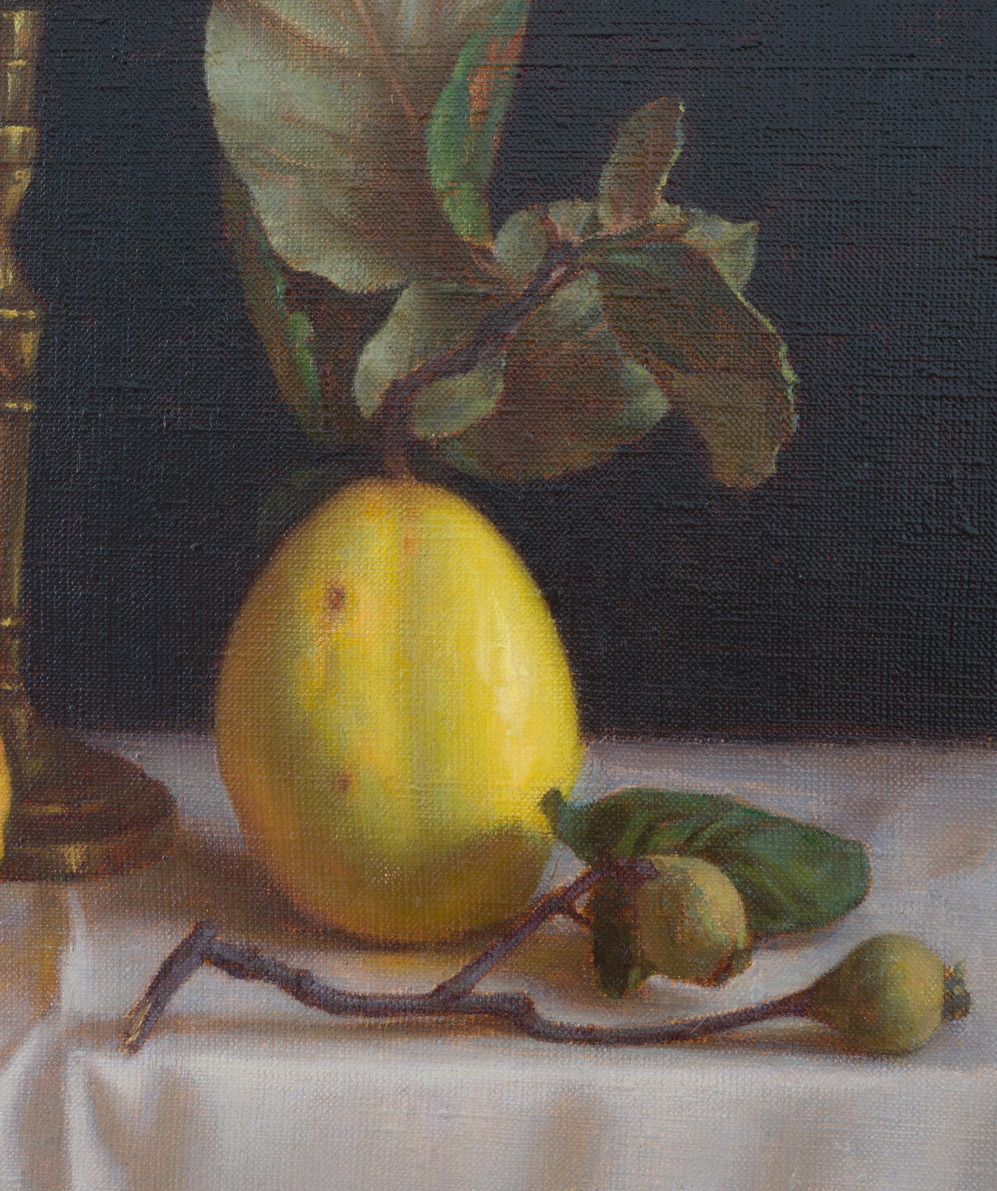 Still Life wWth Quinces And Candlestick Classical Oil Painting Irina Trushkova For Sale 2