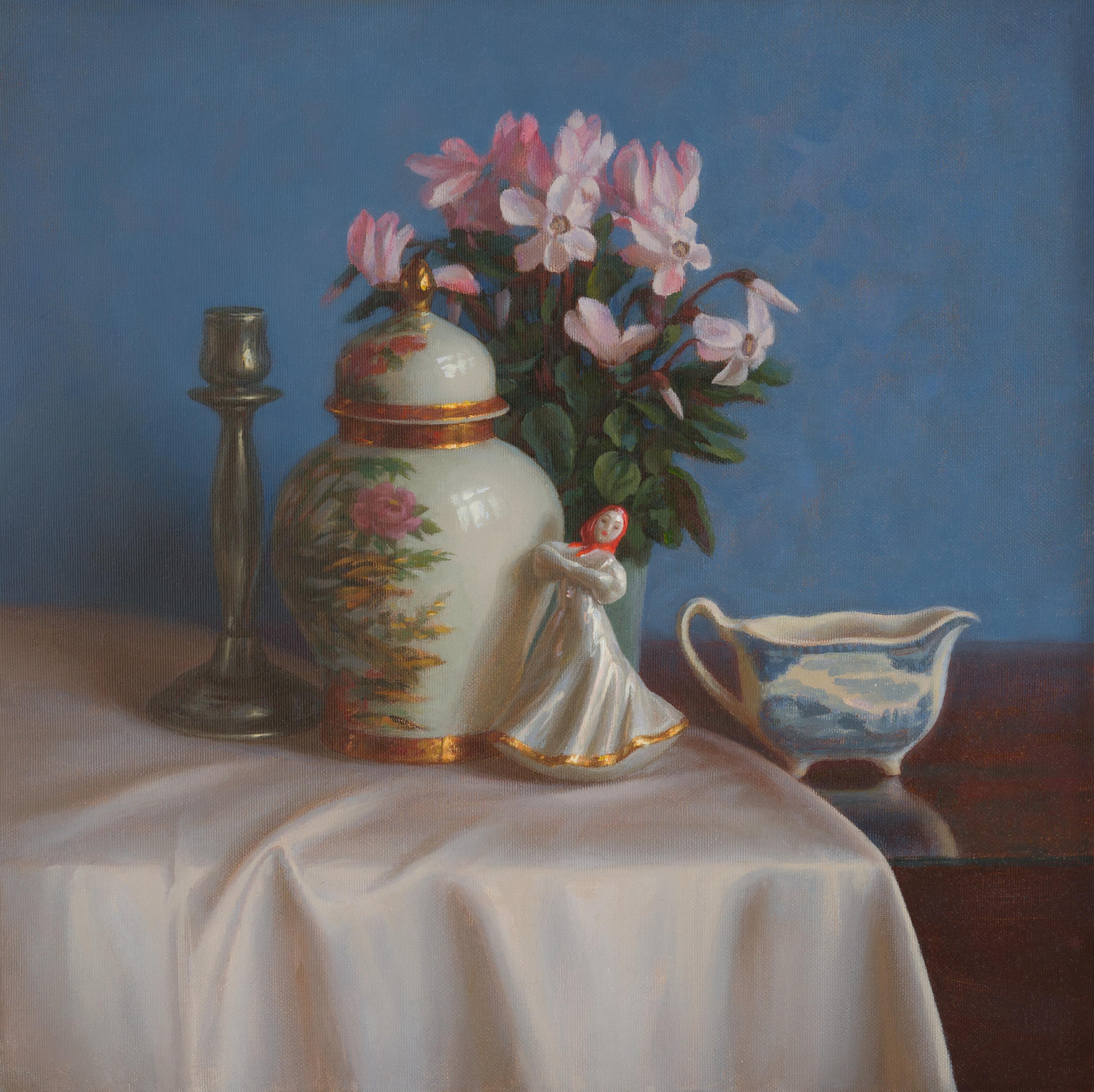 Irina Trushkova Still-Life Painting – Was die Rose mir sagt