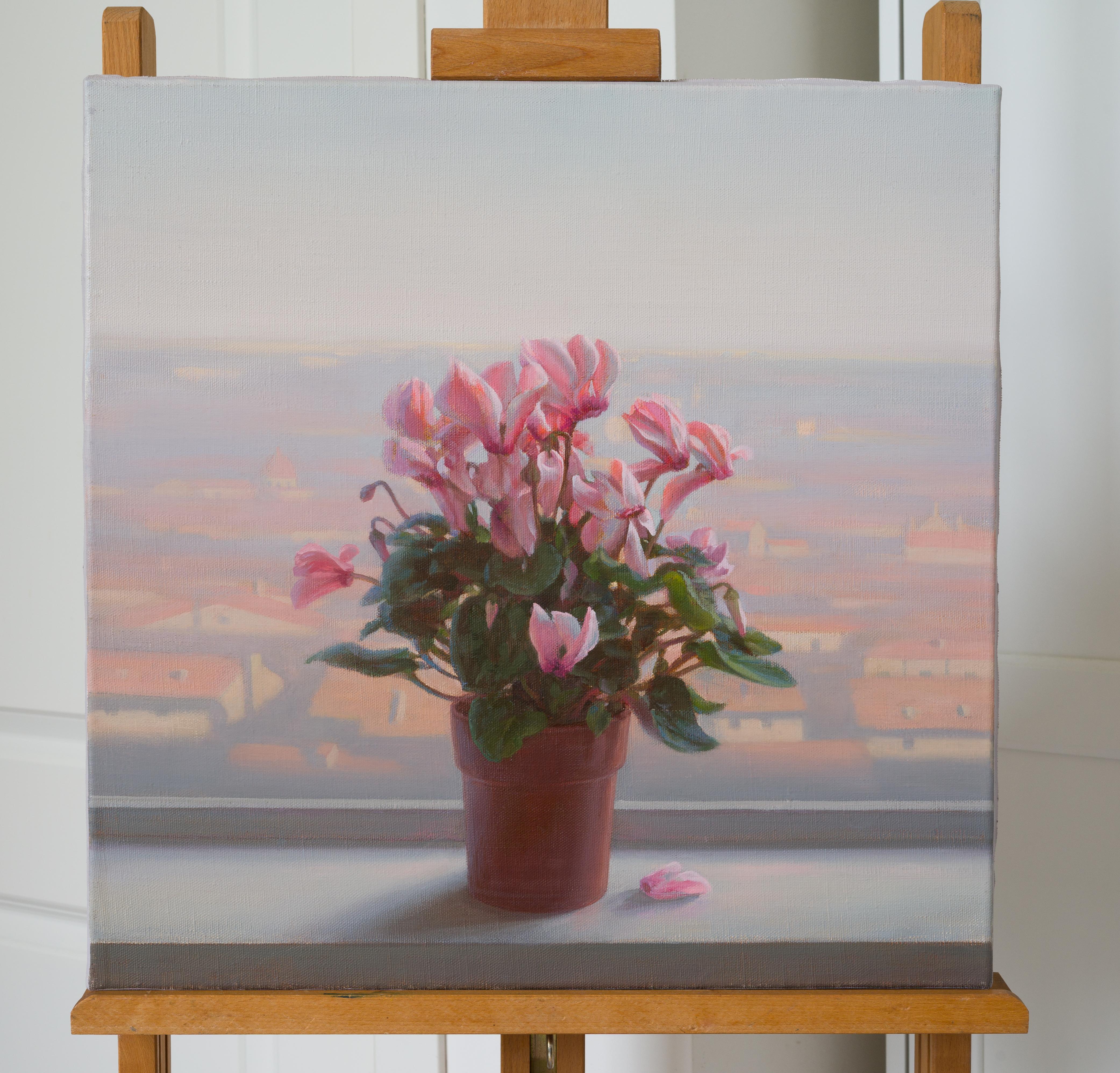 Ventana - Still-Life Painting Gris de Irina Trushkova