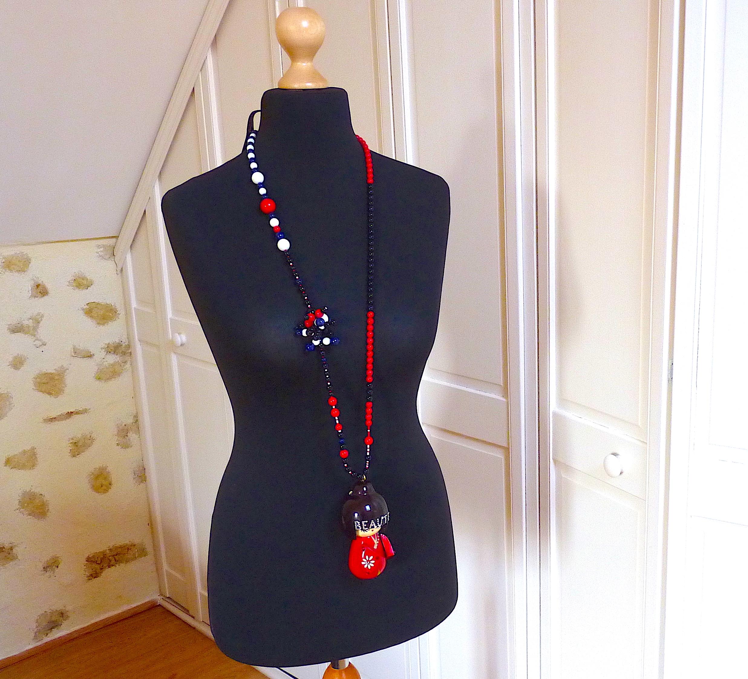 Irina Volkonskii Very Long Doll Necklace from 2000s For Sale 1